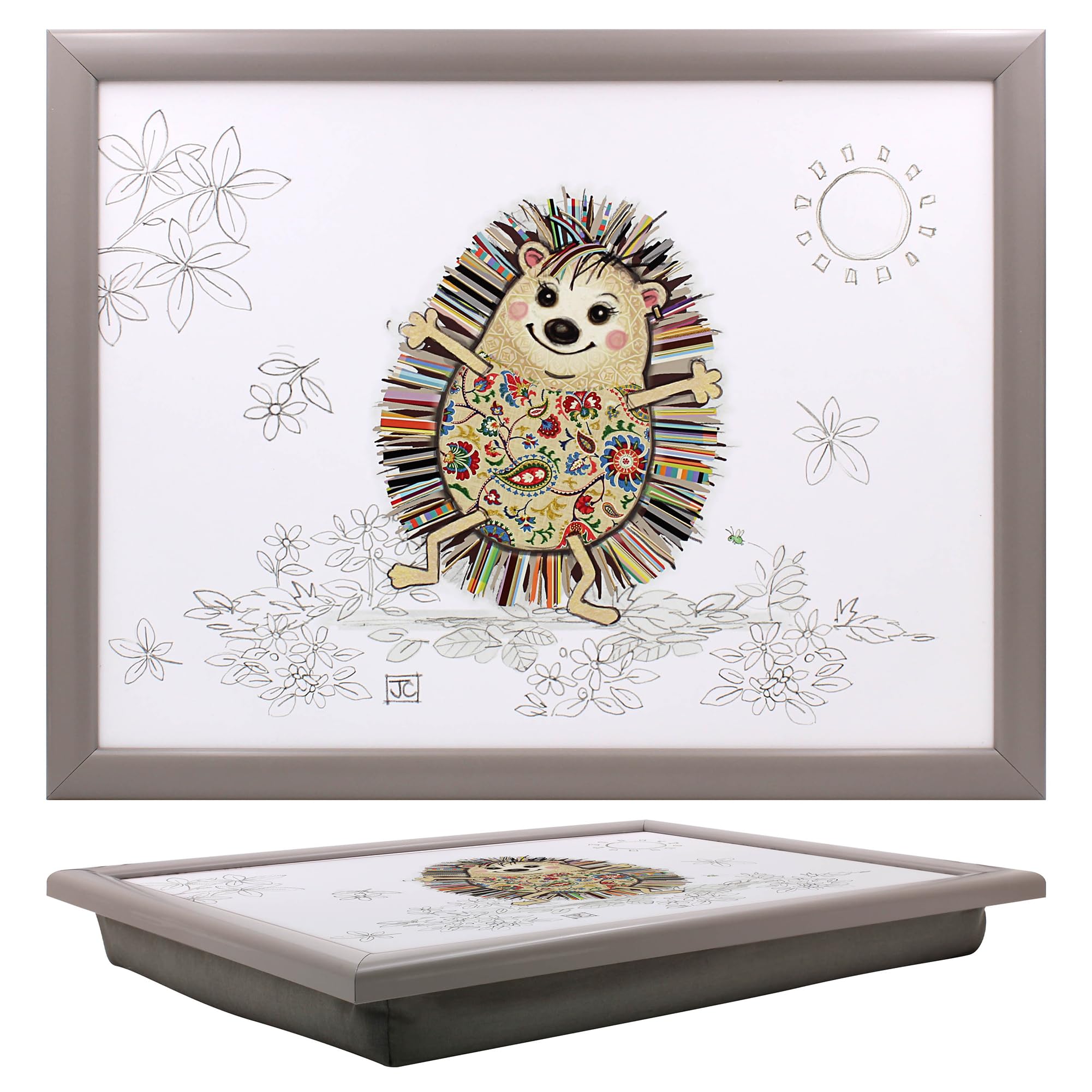 Lesser & Pavey Bug Art Hattie Hedgehog Food Serving Laptray with Bean Bag