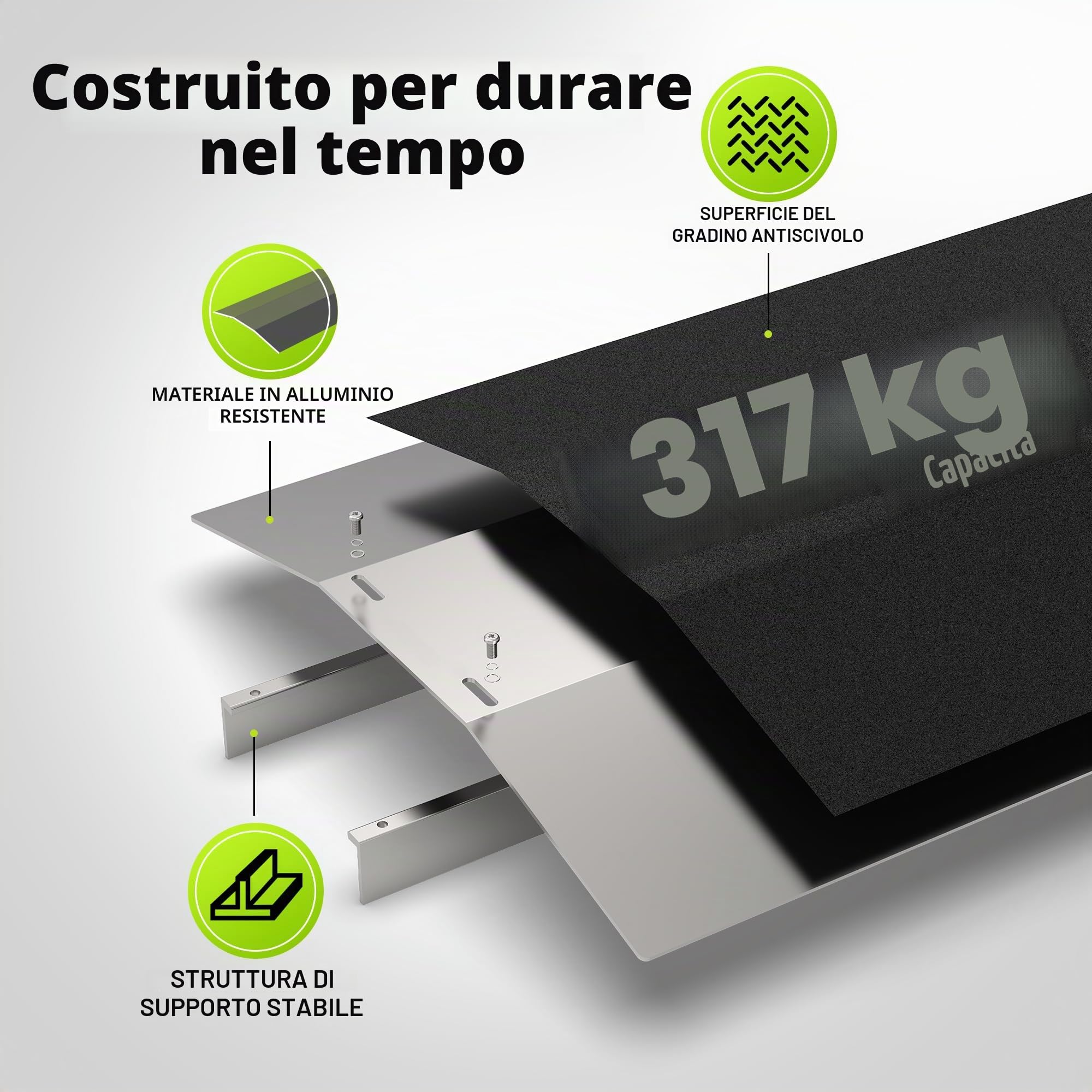 2 rampe per soglie a ponte in alluminio per porte, 30 cm di lunghezza x 4 cm di altezza, adatte a soglie larghe 7-13 cm, con barre regolabili, rampe antiscivolo per sedia a rotelle per casa