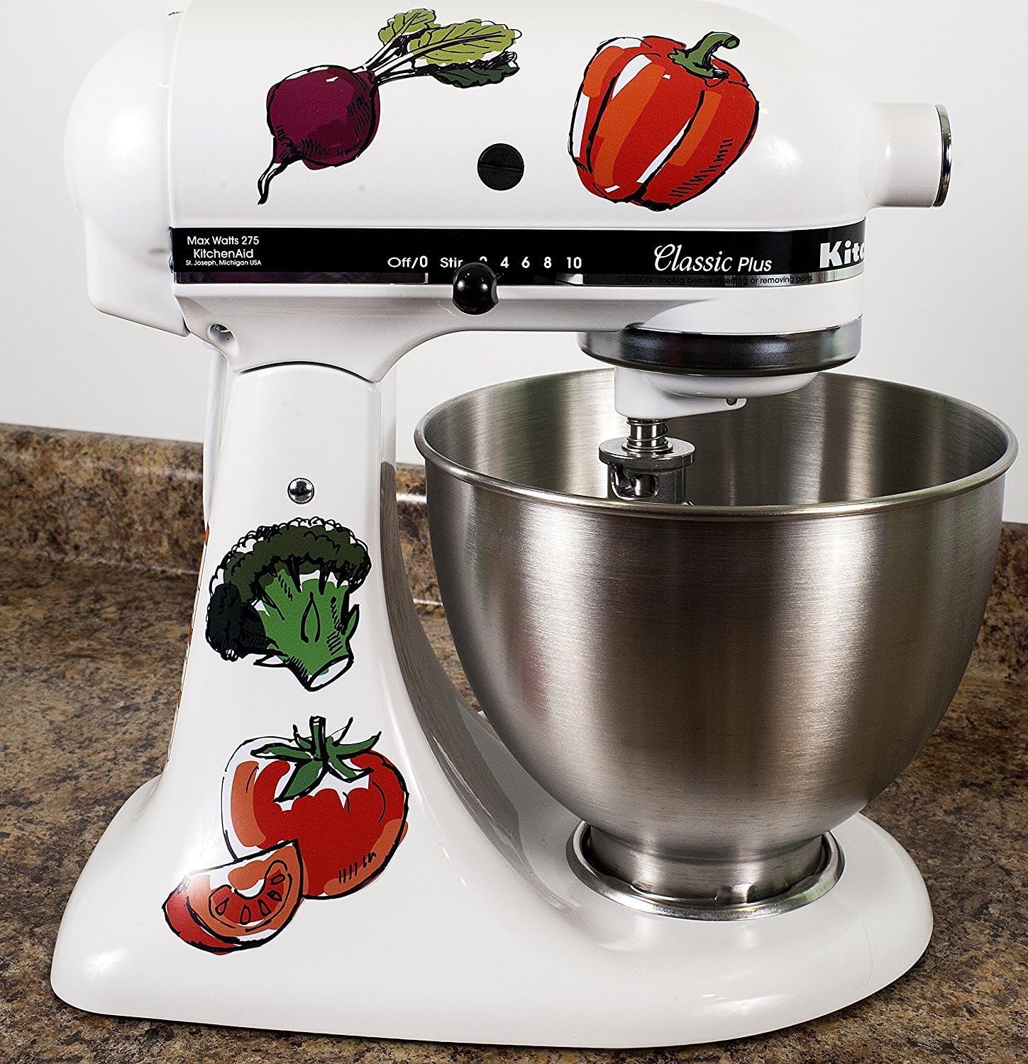 Watercolor Vegan Fresh Veggies Decals for Kitchen Mixer Stickers