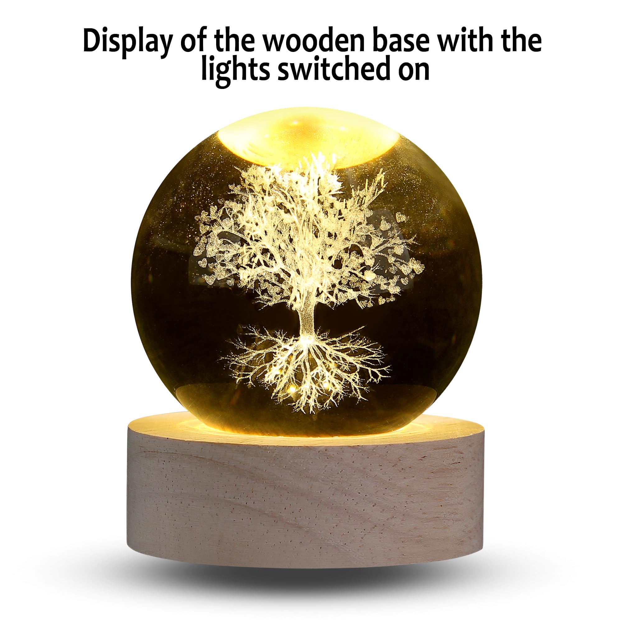 XIANNVXI Tree of Life Ornament Crystal Ball Paperweight Tree of Life Gifts Paperweight Decor Decoration for Bedroom Office Quirky Novelty Spiritual Housewarming Unusual Gifts Women - Image 4