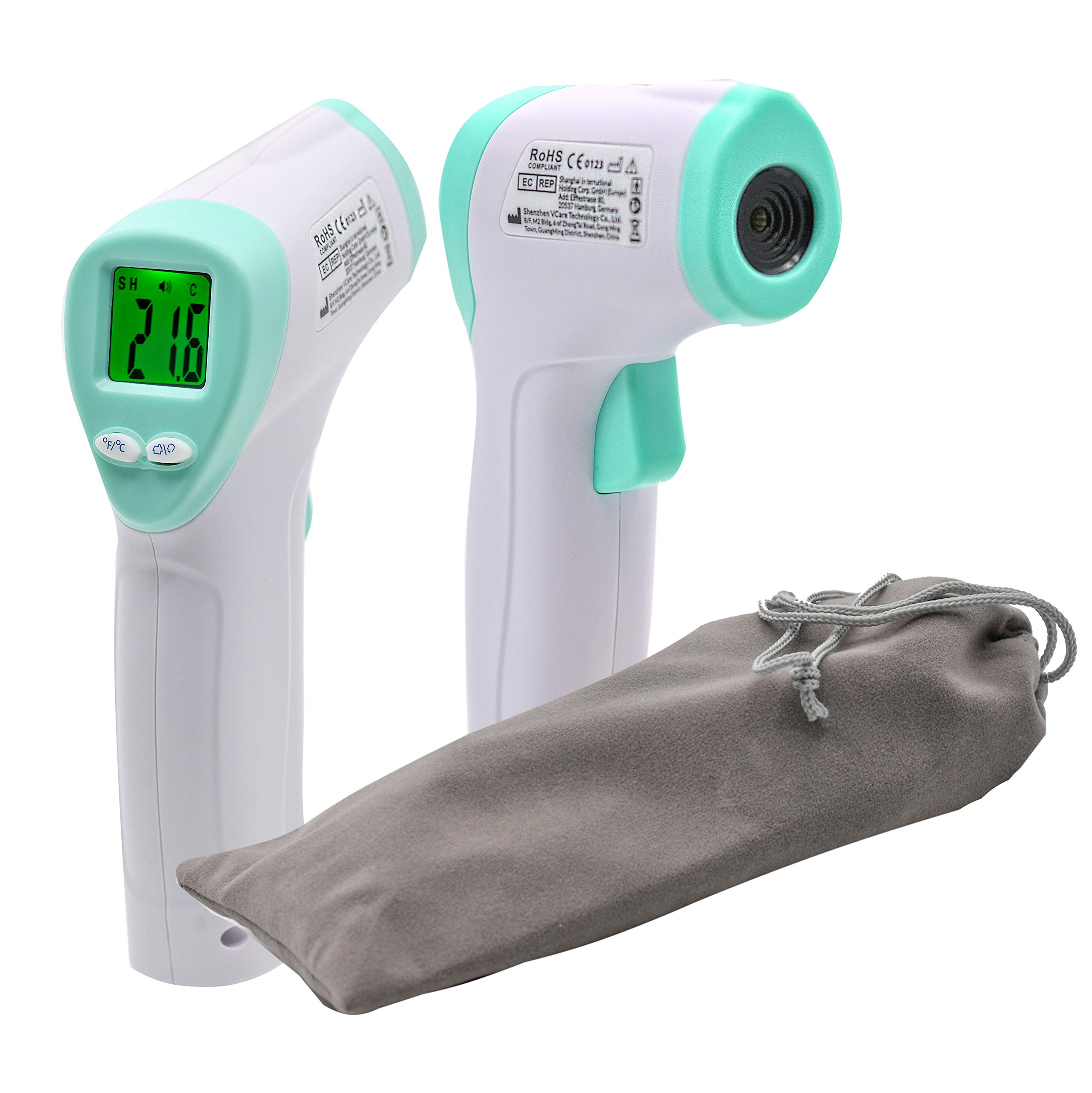 InnoGIO GIOsimply, Infrarot Fieberthermometer Kontaktlos, Thermometer mit Schnellanzeige, Zuverlässiges Medizinisches Temperaturmessgerät für Körper & Umgebung in C° & °F, LCD-Display