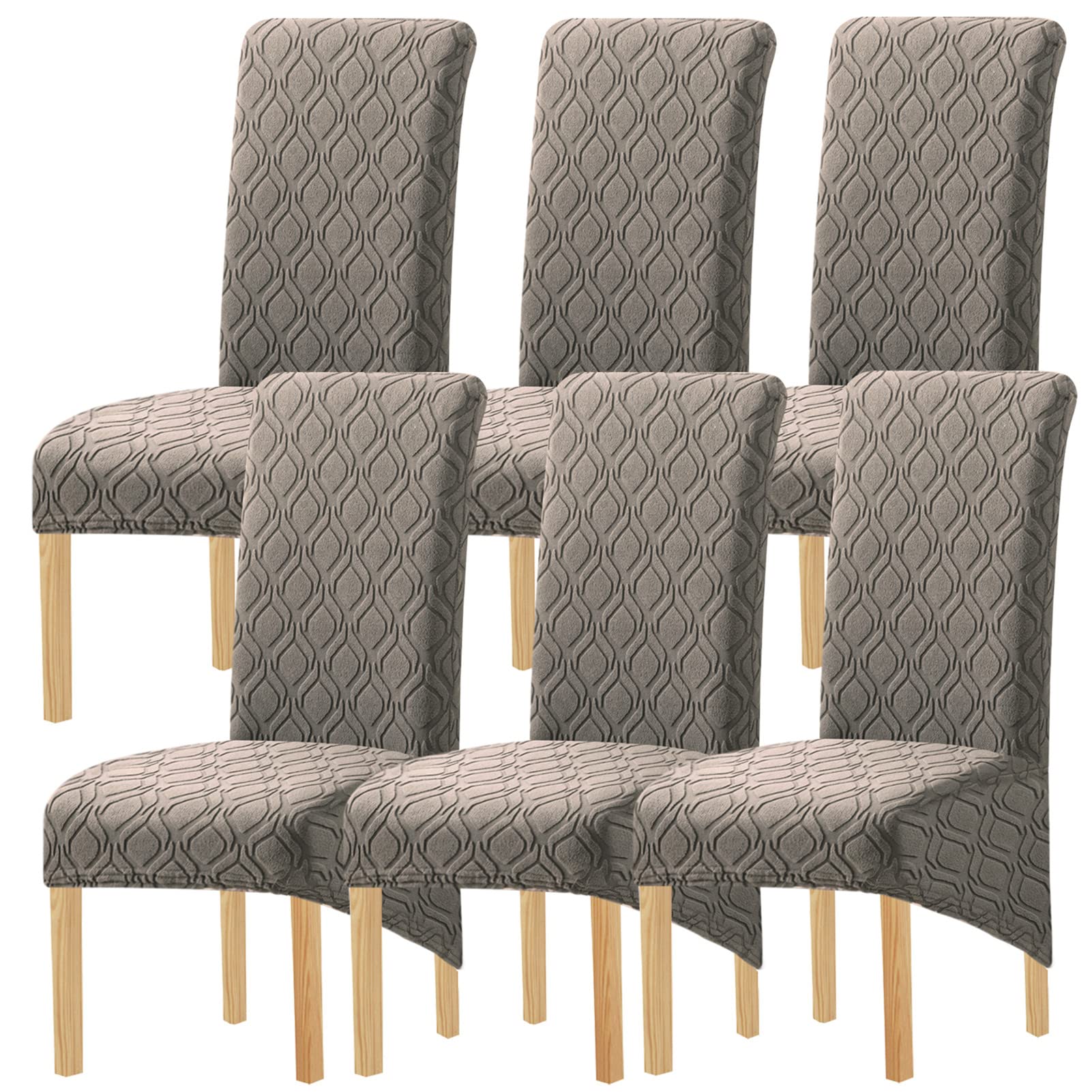 GYHH Stretch Jacquard Kitchen Large Size Dining Chair Covers,High Back Chair Seat Covers for Dining Chairs 6,Parsons Chair Protector Decoration Covers