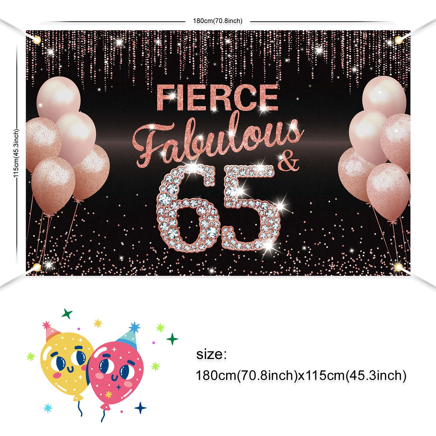 Sottobicchiere 65esimo Compleanno Rosa Divertente – 9x9 Cm Con Frase 'Happy Birthday' In Inglese E Finitura Lucida - 4