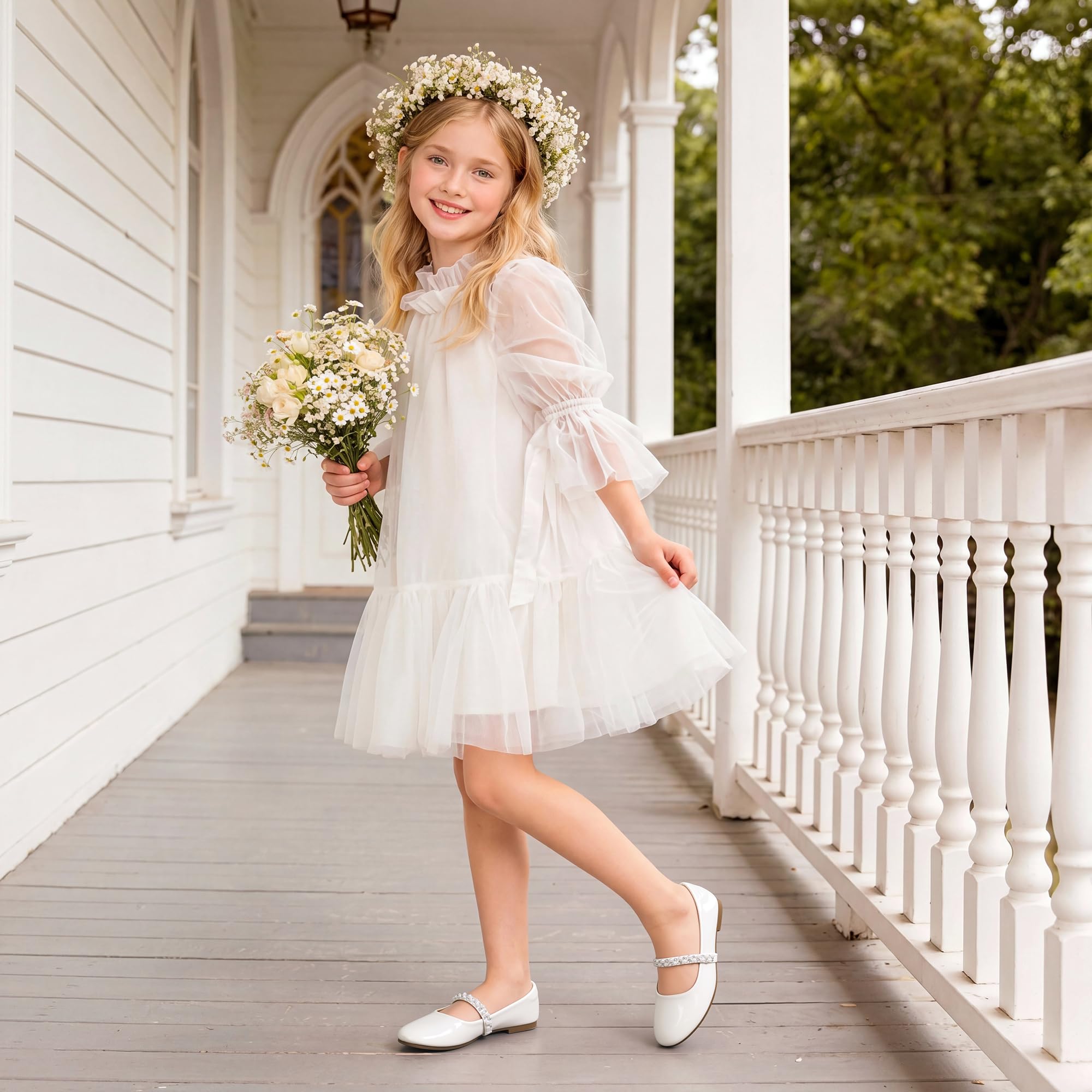 DREAM PAIRS Kids Ballerines Fille Elégantes Chaussures Plates Mary Jane Princesse École Confortable