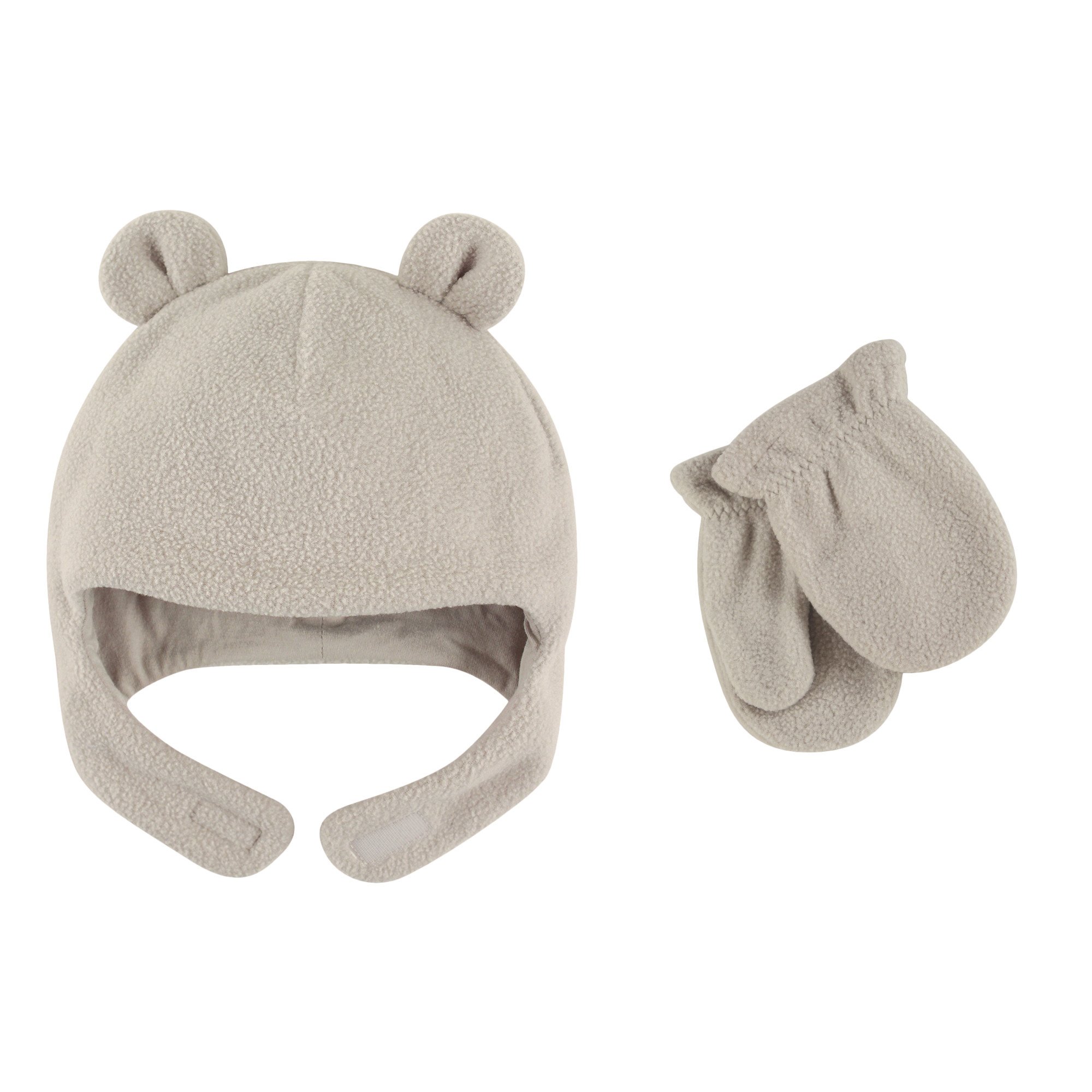 Luvable Friends Baby Girls' Beary Cozy Hat and Mitten Set