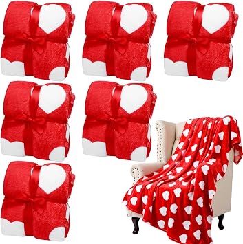 Buryeah 6 Pcs Valentines Day Throw Blanket 40" x 60" Valentines Heart