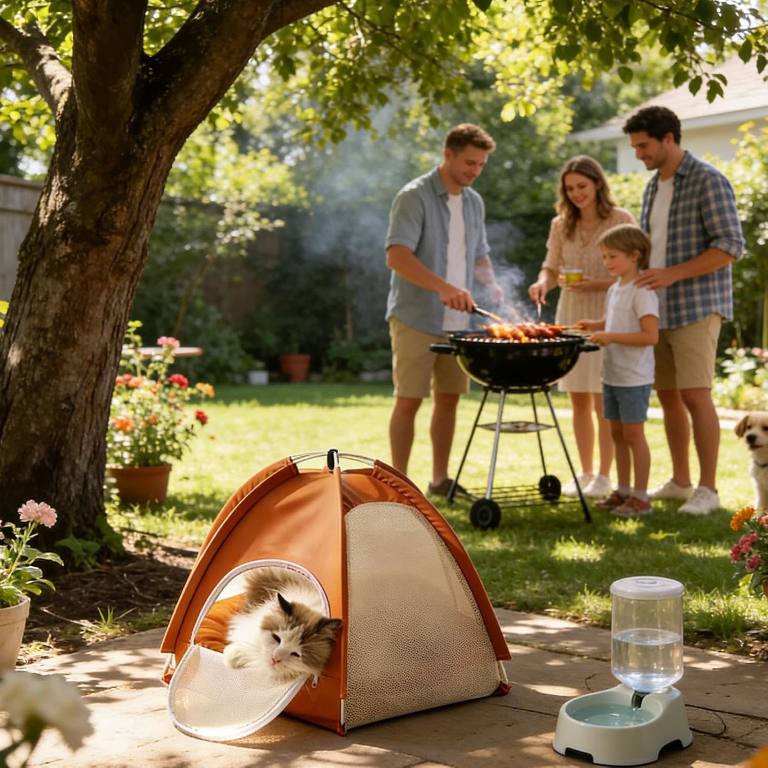 Pet Tent,Foldable Breathable Mesh Cave - Cat Cave with Zippered Door,for Home Living Room Apartment Dorm Patio Balcony Porch