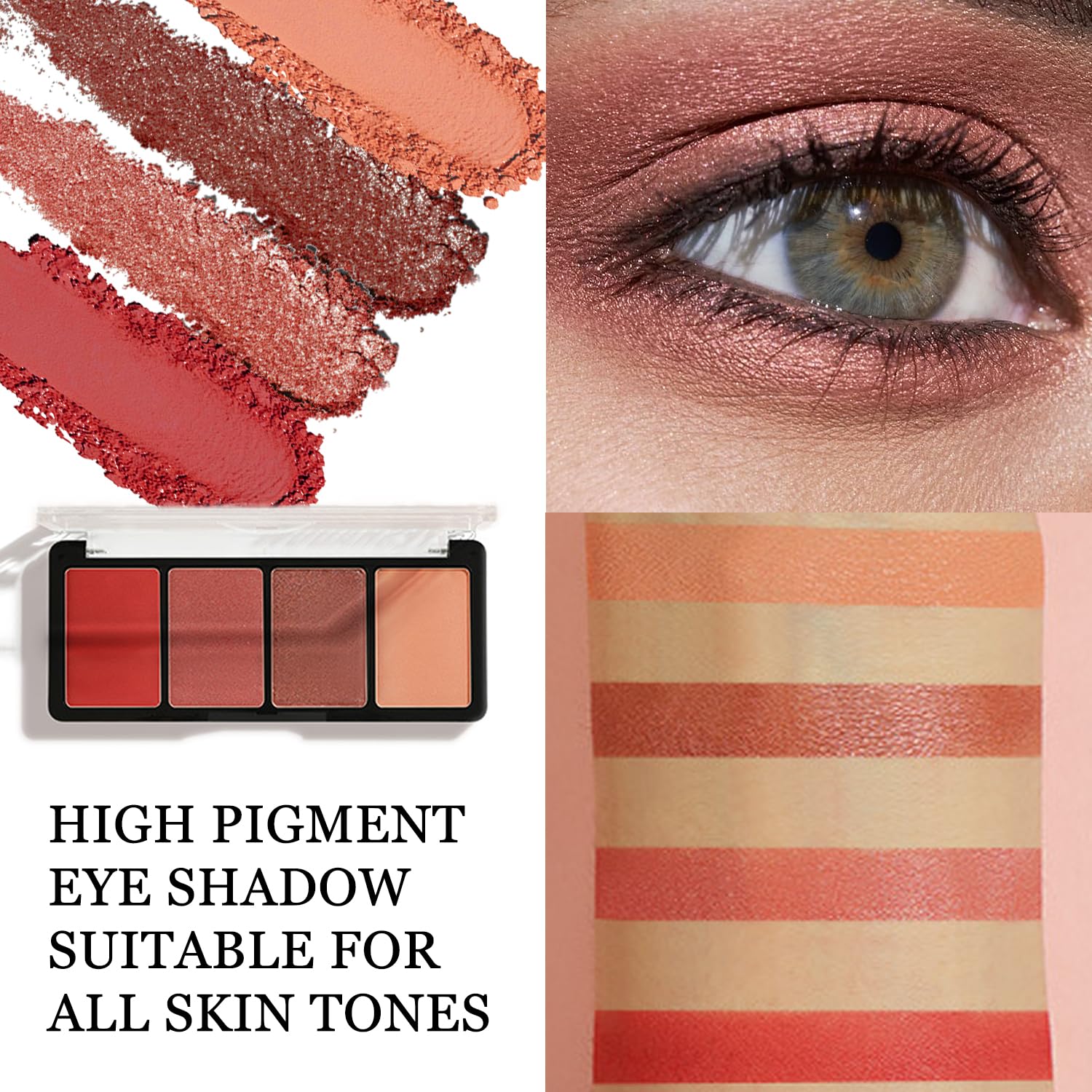 Matte Glitter Eyeshadow Palette In Black Case With Transparent Cover - Image 3