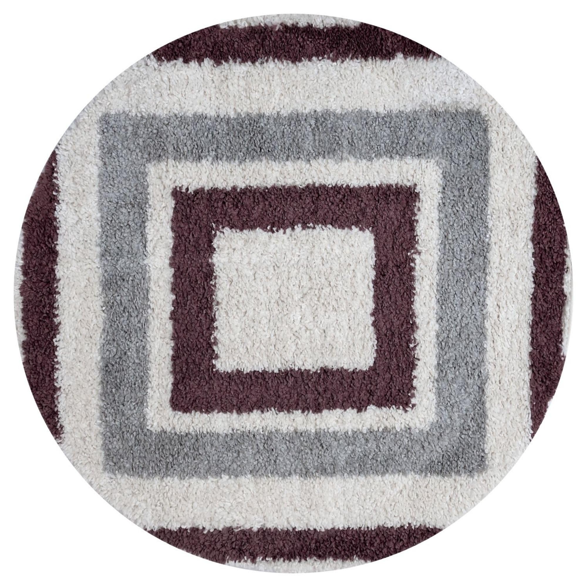 The Rugs Grey/Purple Moodi Shaggy Contour Rug