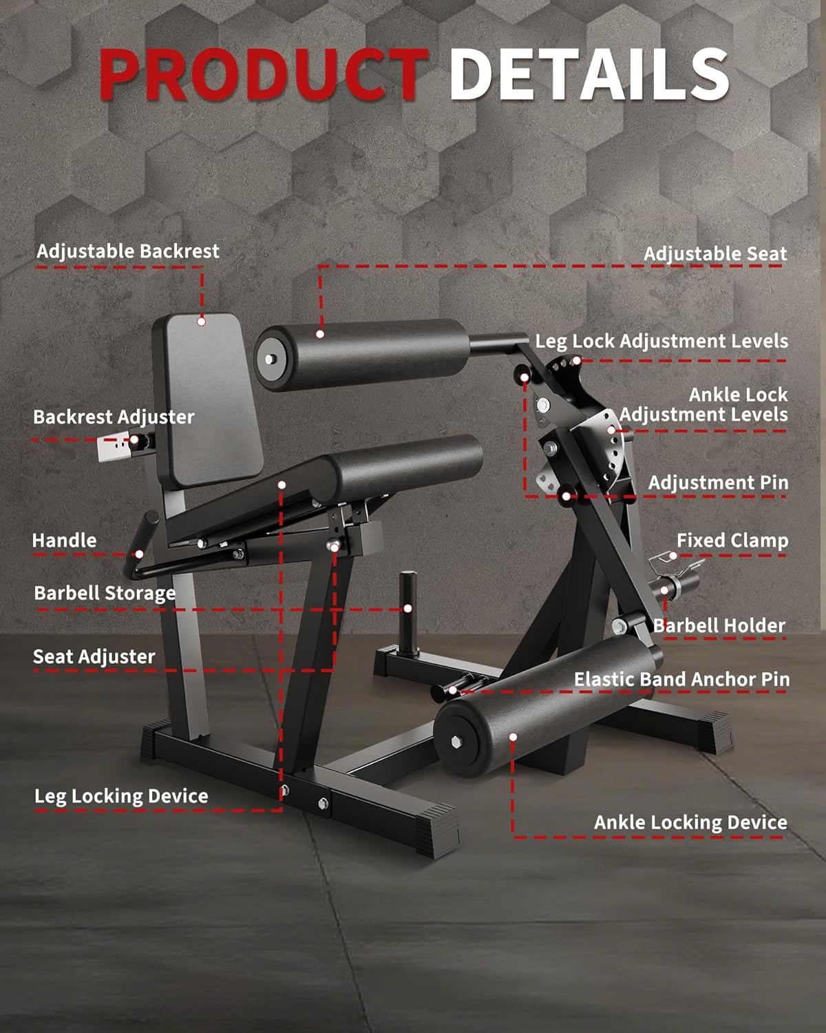 GarveeLife Leg Extension and Curl Machine, 700LBS Capacity Leg Extension Machine, Adjustable Leg Curl Machine, 4-in-1 Leg Workout Machine, Home Gym Weight Machine for Lower Body Exercise