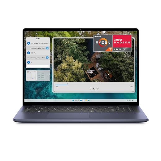 Dell Inspiron 5645 Laptop - 16.0-inch 16:10 FHD+ (1920 x 1200) Display, AMD Ryzen 7-8840U, 16GB DDR5 RAM, 1TB SSD, AMD Radeon Graphics, Windows 11 Home, Onsite & Migrate Service - Midnight Blue