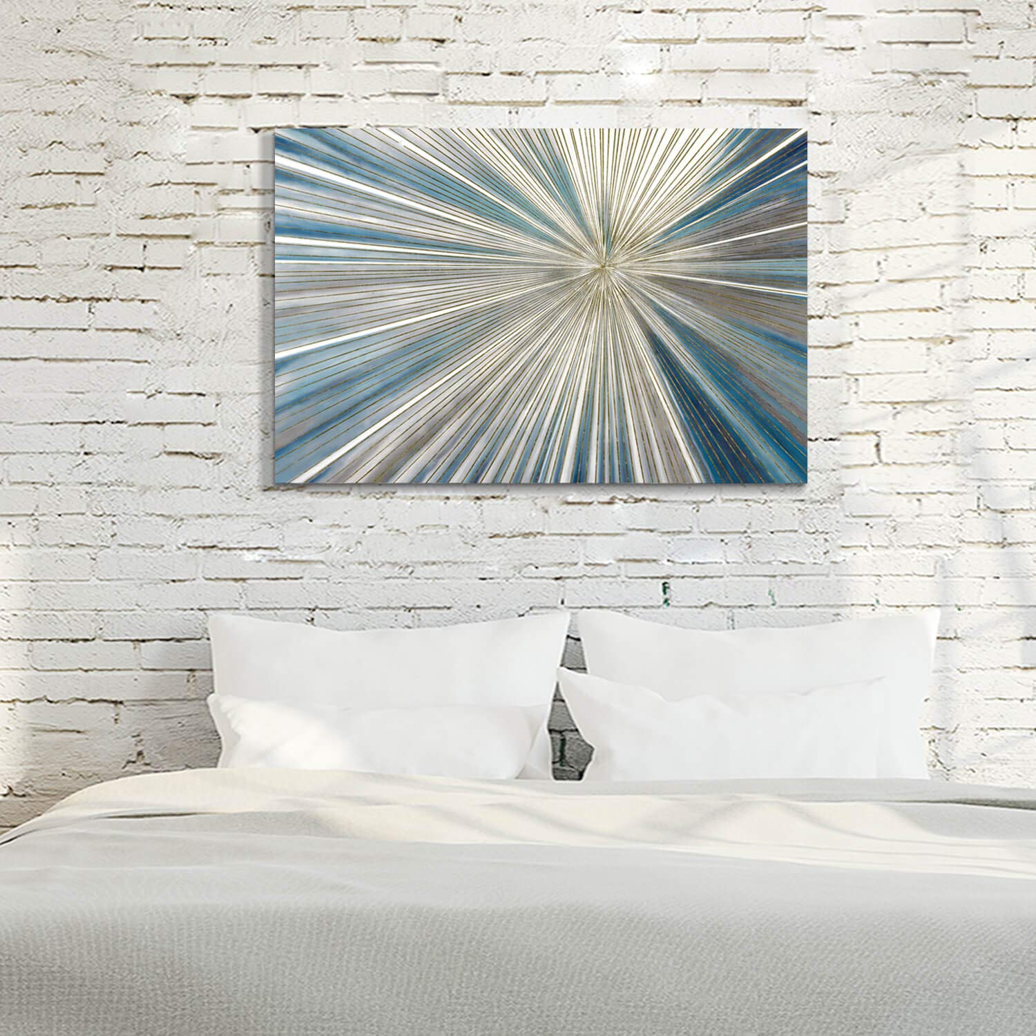 Amazon.co.jp: 抽象画 絵画 壁アート グレー&ブルーのアートワーク