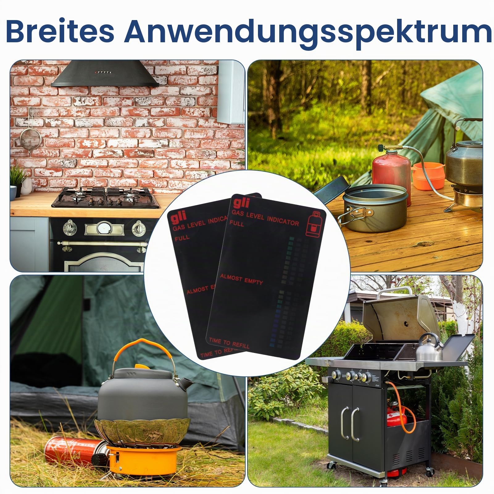 2PCS Gasflaschen-Füllstandsanzeiger Magnetisch, Wiederverwendbare Gasflaschen Füllstandsanzeige, Präziser Gasprüfer Für gasflaschen Für Wohnmobil Grill Camping Küche