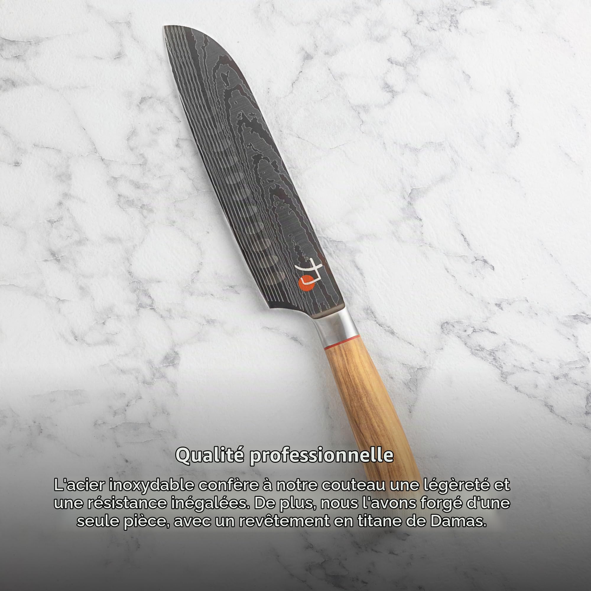 MasterPRO Tetsu | Couteaux de cuisine | Ensemble complet de 5 couteaux japonais | Parfait pour couper tous les types d'aliments | Cuisine Professionnelle | Manche en Bois d'Olivier