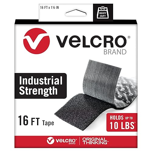 Miniatura 2 de VELCRO Brand Cinta resistente  Rollo de 16 pies, negro (VEL-30838-USA) y sujetadores resistentes  Tiras de 4 x 2 pulgadas con adhesivo de 8 juegos