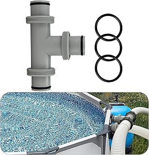 LIROPAU Dual Split Hose Plunger Valve, Pool Replacement Dual Split Hose Above Ground Plunger Valve, Shut-Off Valve with Dual Inlets, for Intex Above Ground Pool (3Interfece-T 1.5in)