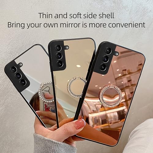 Miniatura 2 de Funda de teléfono con soporte de espejo de tocador para Samsung Galaxy A33 A53 A73 A12 A23 A52 A72 5G 4G, cubierta trasera antircaída para mujer