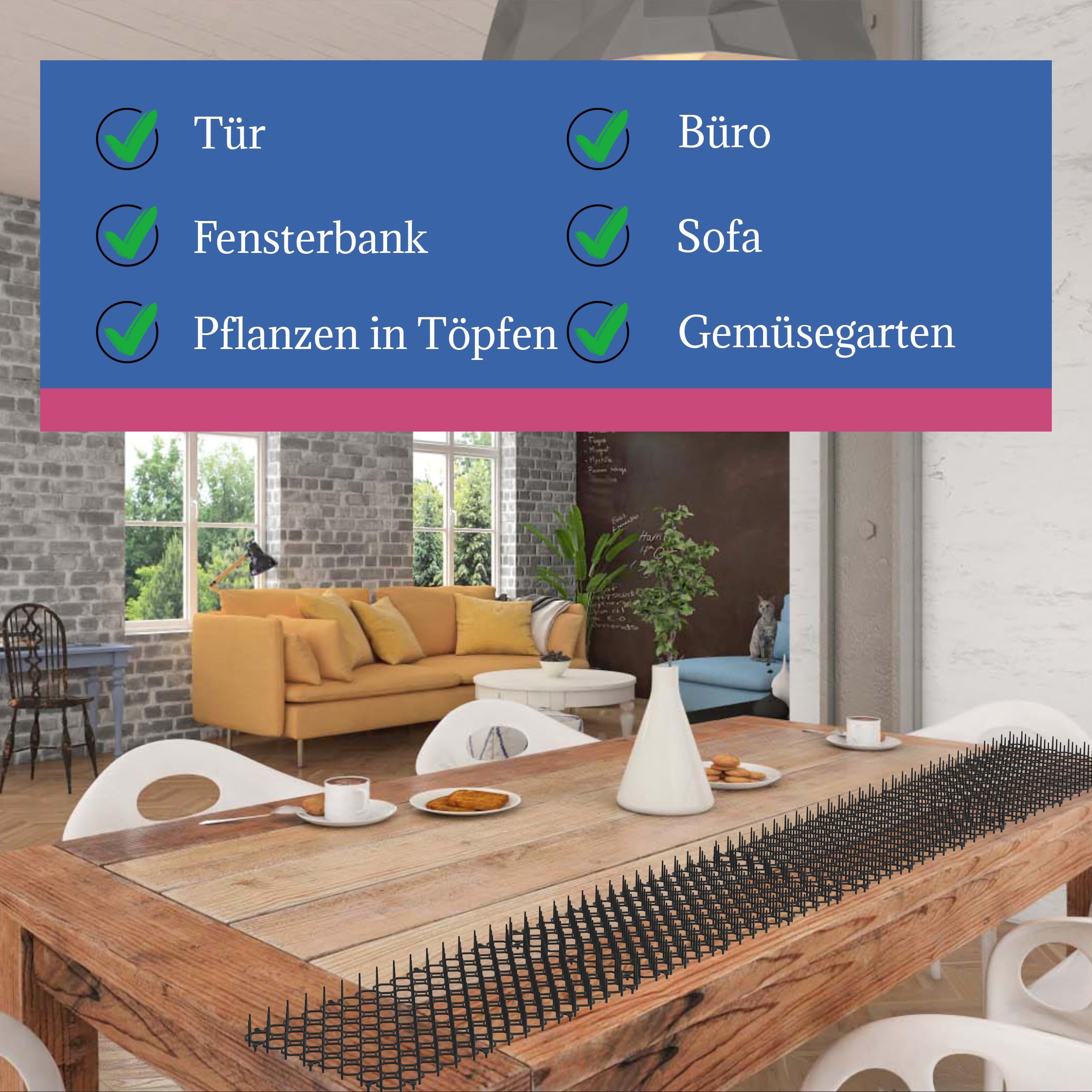 40 x 20 cm Dornengitter Gegen Katzen, Katzengitter, Katzenabwehrmatte, Katzenabwehr Garten, Anti-Katzen-Katzenschreck für Garten (12 Stück)