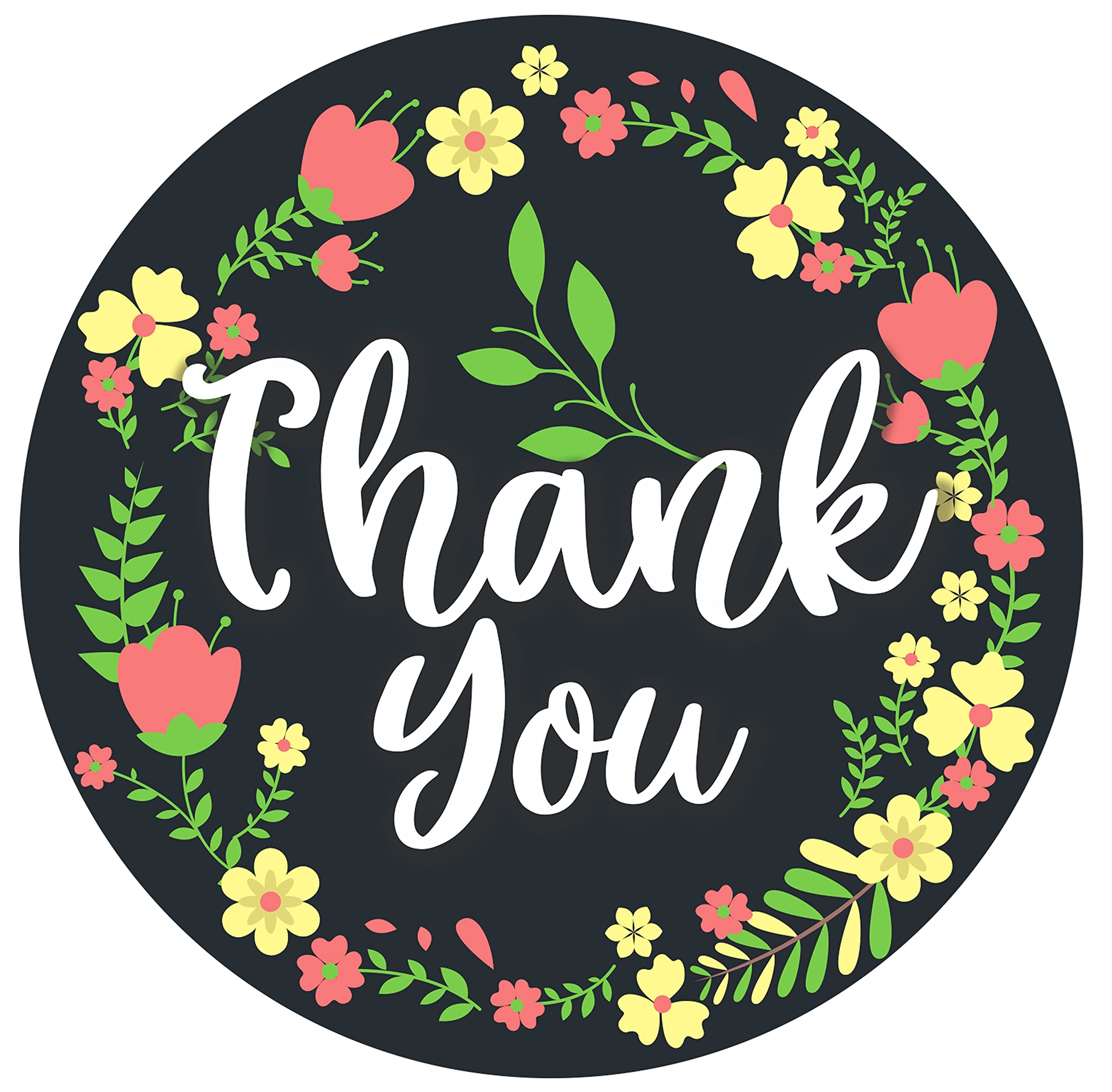 Clickedin 960 Pieces Attractive Floral Printed Thank You Stickers and Thank U Seal Tag for Envelope,Gift Box and Order Packaging (Size - 2 Inch)