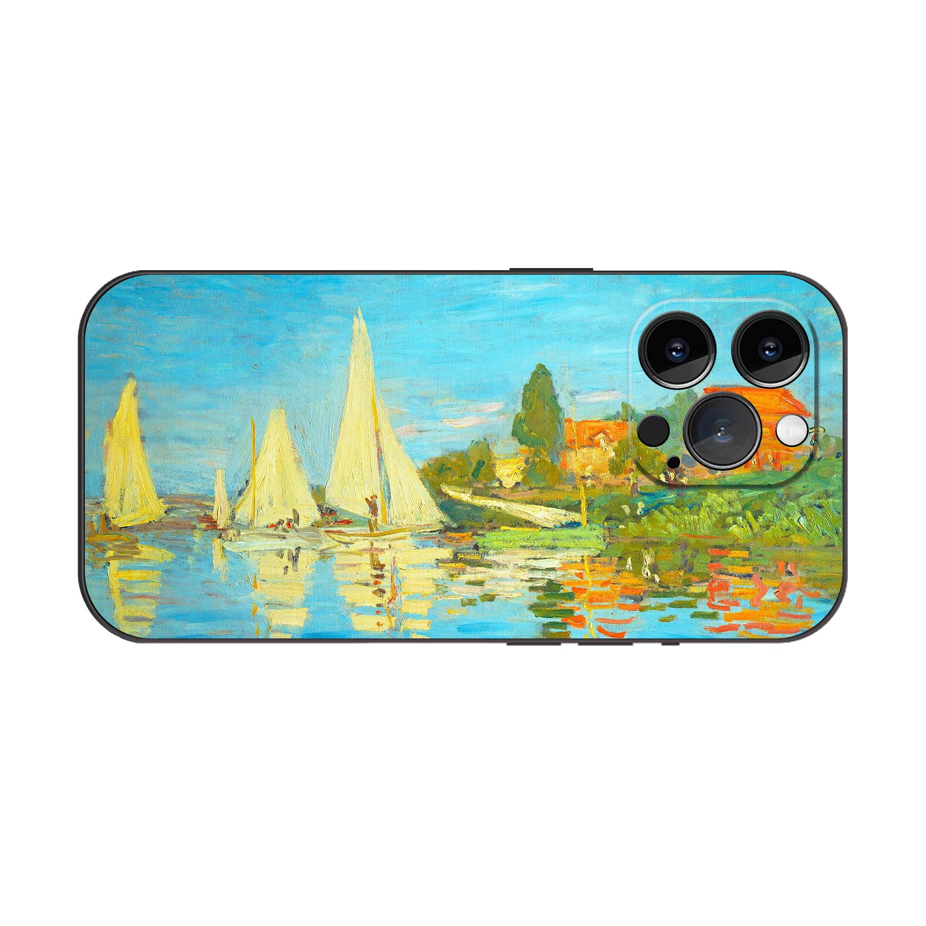 ToniPai for iPhone 15 Pro Max Case Art Design, Ship Festival Artistic Paintings by Claude Monet,Soft TPU Slim Protective Cover