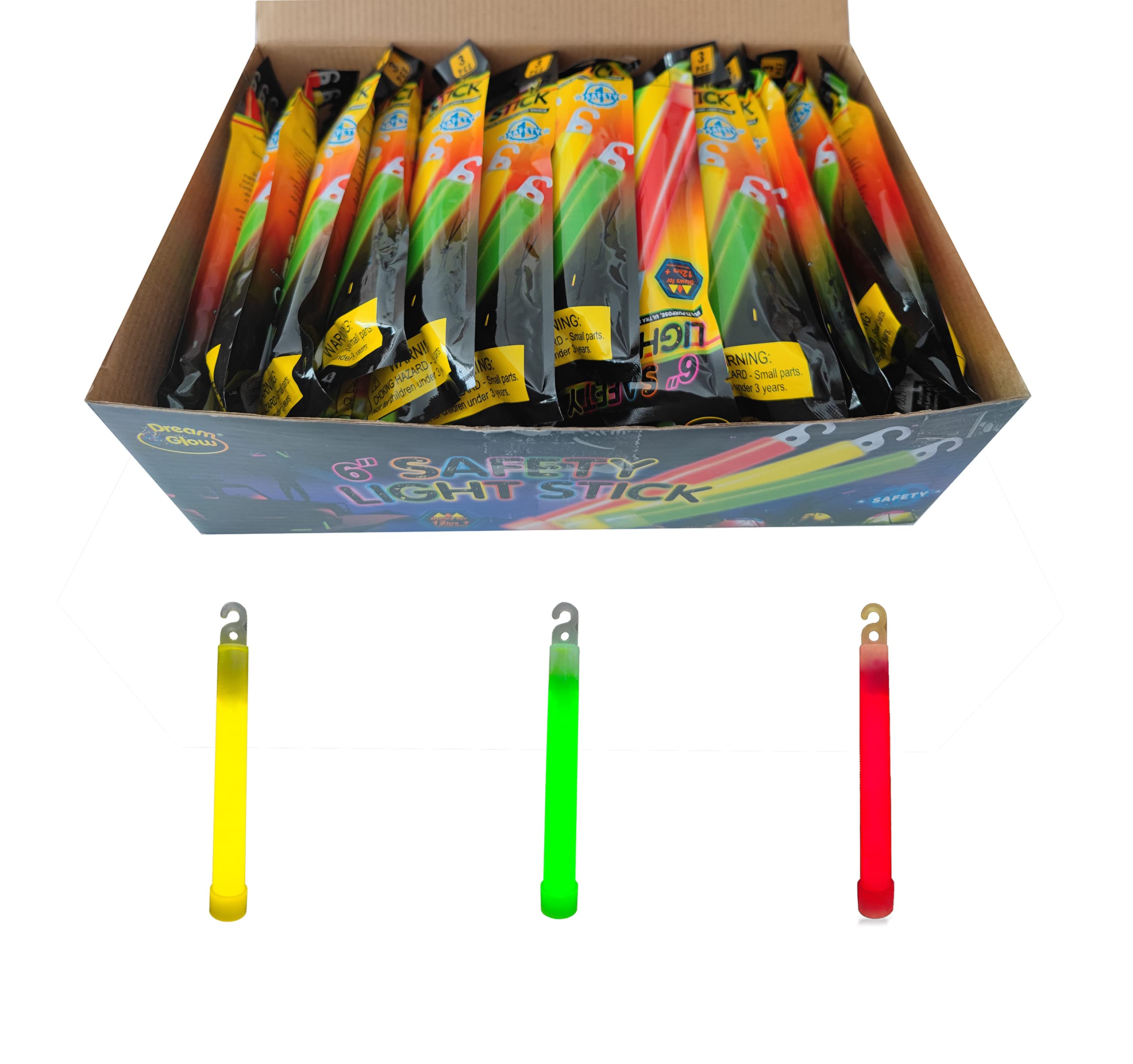 Industrial Grade Glow Sticks(12-90PCS) 6 inches Ultra Bright Emergency Light Sticks for Camping Accessories Hurricane Supplies,Earthquake, Survival Kit More Lasts Over 12 Hours……