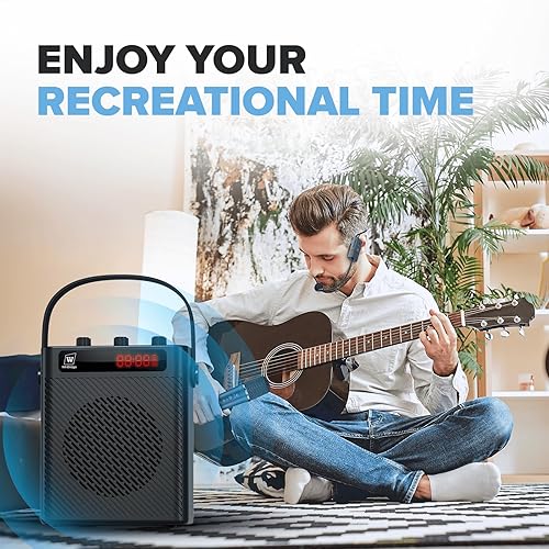 Miniatura 9 de Amplificador de voz, micrófono inalámbrico, micrófono de mano, micrófono portátil de 40 W y altavoz, sistema de karaoke inalámbrico, altavoz