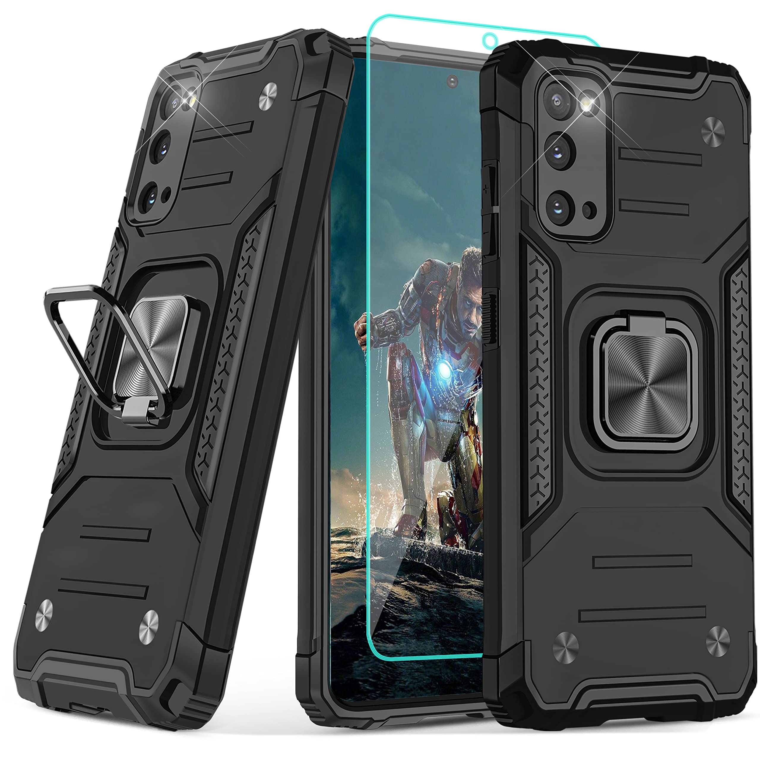Coque Galaxy S20 blindée anti-choc à béquille rotative noire - 8