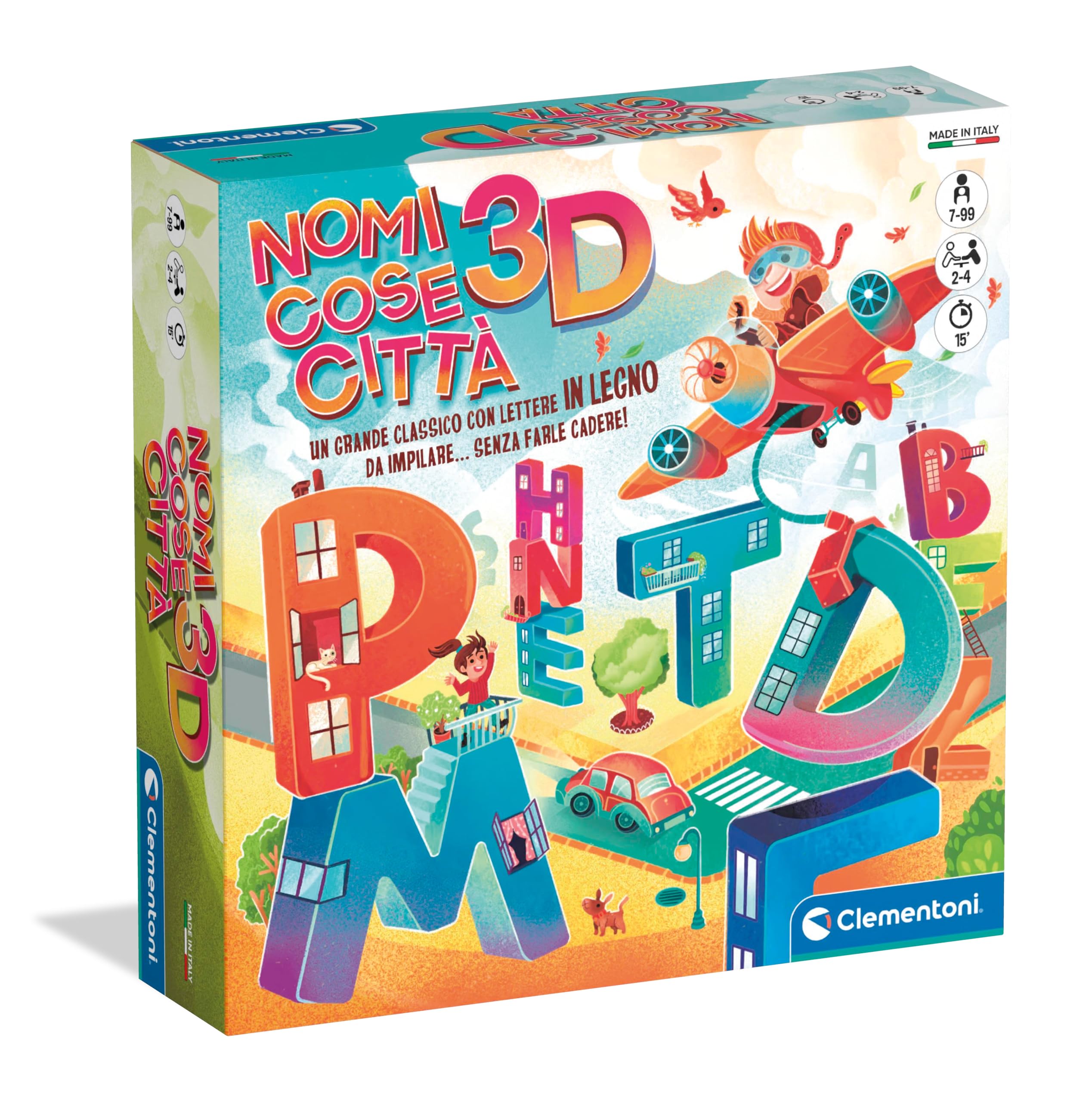 Clementoni Nomi Cose E Città 3D 16827 | Gioco Da Tavolo In Legno | Per Famiglia E Bambini 7+ | 2-4 Giocatori - 4