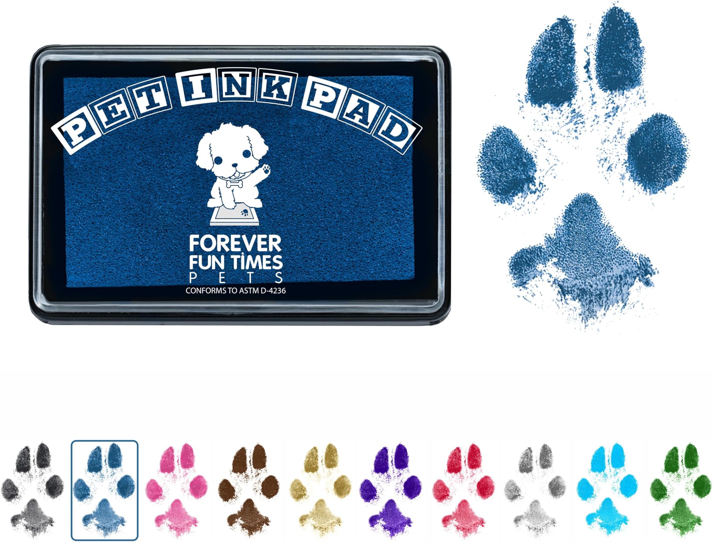 Pet Paw Print Impression Kit | Dog Ink Paw Print Kit | Pet Paw Print Kit | an Easy to Use Paw Print Stamp Pad for Dogs | Contains an Ink Pad for Dog Paw Prints That You Can Treasure (Blue)