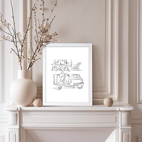 Miniatura 309 de Poster Master Póster de peonías – Estampado de flores retro – Ilustración floral – Ilustración en blanco y negro – Diseño de línea y abstracto –