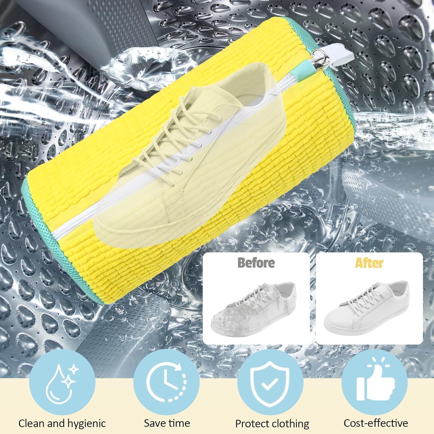 2 Stück Schuhwaschbeutel Waschmaschine, Schuhbeutel Waschmaschine Wäschesack Schuhe Multi Wiederverwendbarer Sneaker Waschbeutel Perfekt für Schuhschutz