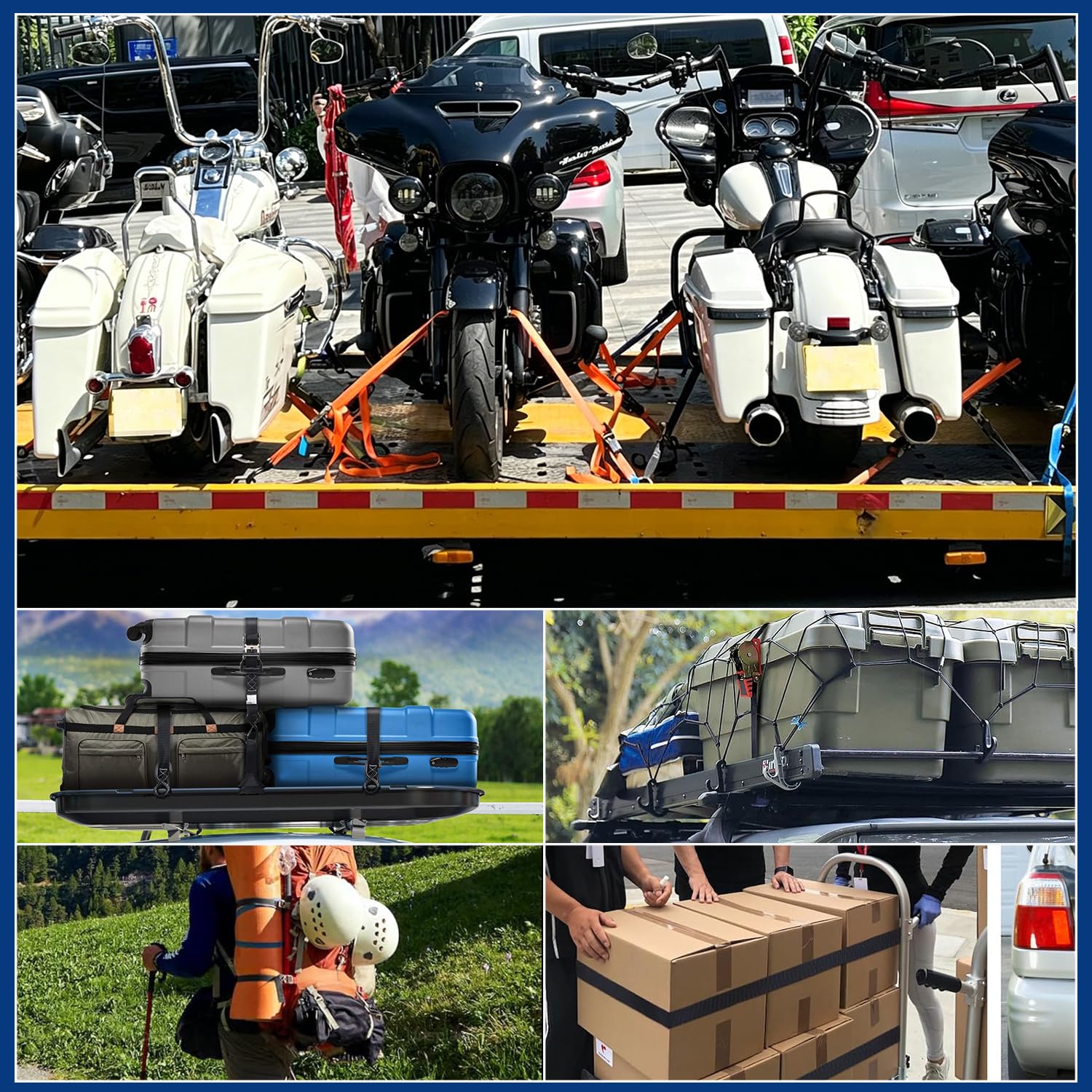 4 Stück Automatik Spanngurt mit S Haken | Automatischer Spanngurtaufroller 3m x 25mm,750KG Bruchlast | Selbstaufrollende Spanngurte für Motorrad, Anhänger und LKW, Schwarz