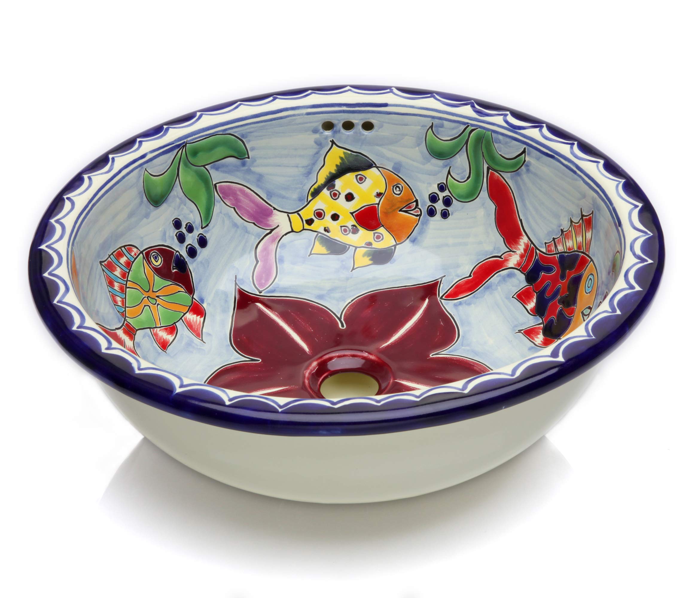 Buy Delmar Hand Painted Mexican Sink Cerames Builtin Sink 43 x