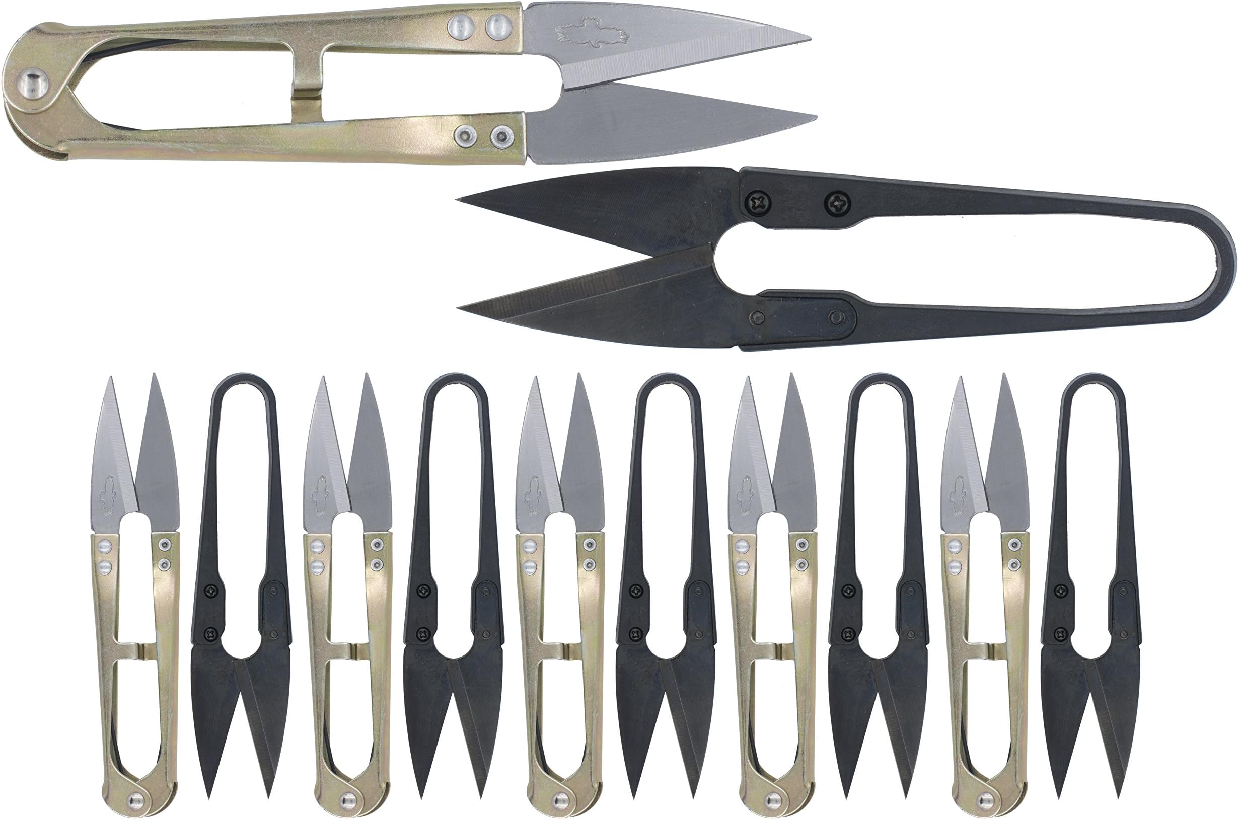Double Sharp Quick-Clip Lightweight Thread Clippers Trimming Scissors & Thread Snips (12pc Combo)