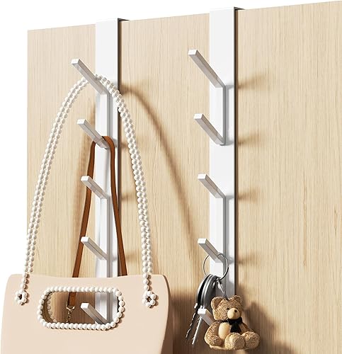 Miniatura 7 de niffgaff 10 ganchos para colocar sobre la puerta, toallero vertical sobre la puerta, gancho para colocar sobre la puerta, para colgar toallas y