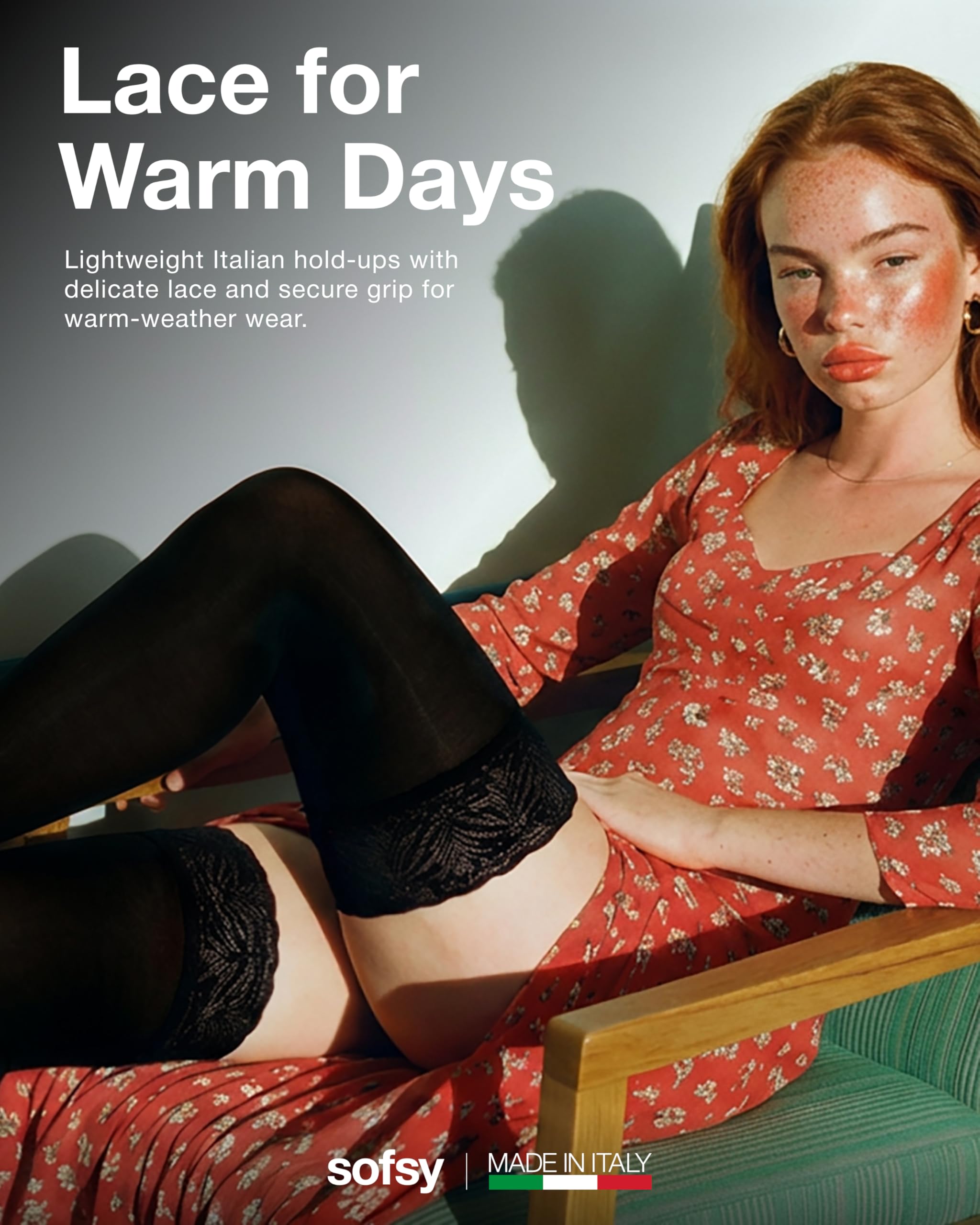 sofsy Calze Autoreggenti Donna Sexy in Nylon 60 Denari con Pizzo, Silicone Antiscivolo e Qualità Made in Italy | Buona elasticità