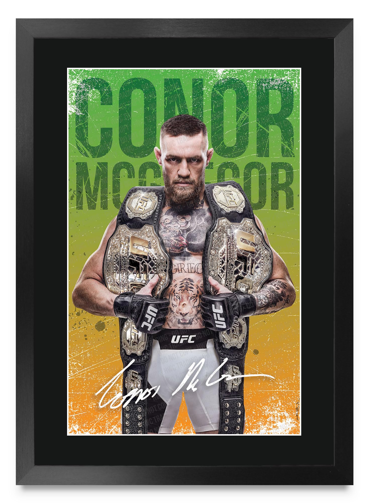 HWC Trading Conor McGregor Gifts Printed Signed Autograph Picture for UFC Memorabilia Fans - A3 Framed (ID-006246)