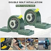 Vista 5 de Paquete de 2 UCP201-8 Rodamientos de Bloque de Almohada - Rodamientos de Bloque de Almohada Montados de 1/2" Base de Hierro Fundido Sólido