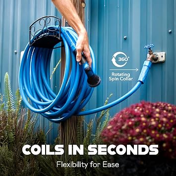 INVICTUS Garden Hose 50Ft x 5/8 in. Sprayer Nozzle Included, 2-Layer Heavy Duty Water Hose 50 Ft, Flexible, Lightweight, NON Expandable, Kink Resistant, Easy Connect Fittings