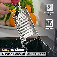 Vista 7 de Deiss PRO Coarse Grater & Hand Held Cheese Grater - Sharp Stainless Steel Blades, Non-Slip Handle, Small Cheese Grater for Kitchen, Shredder