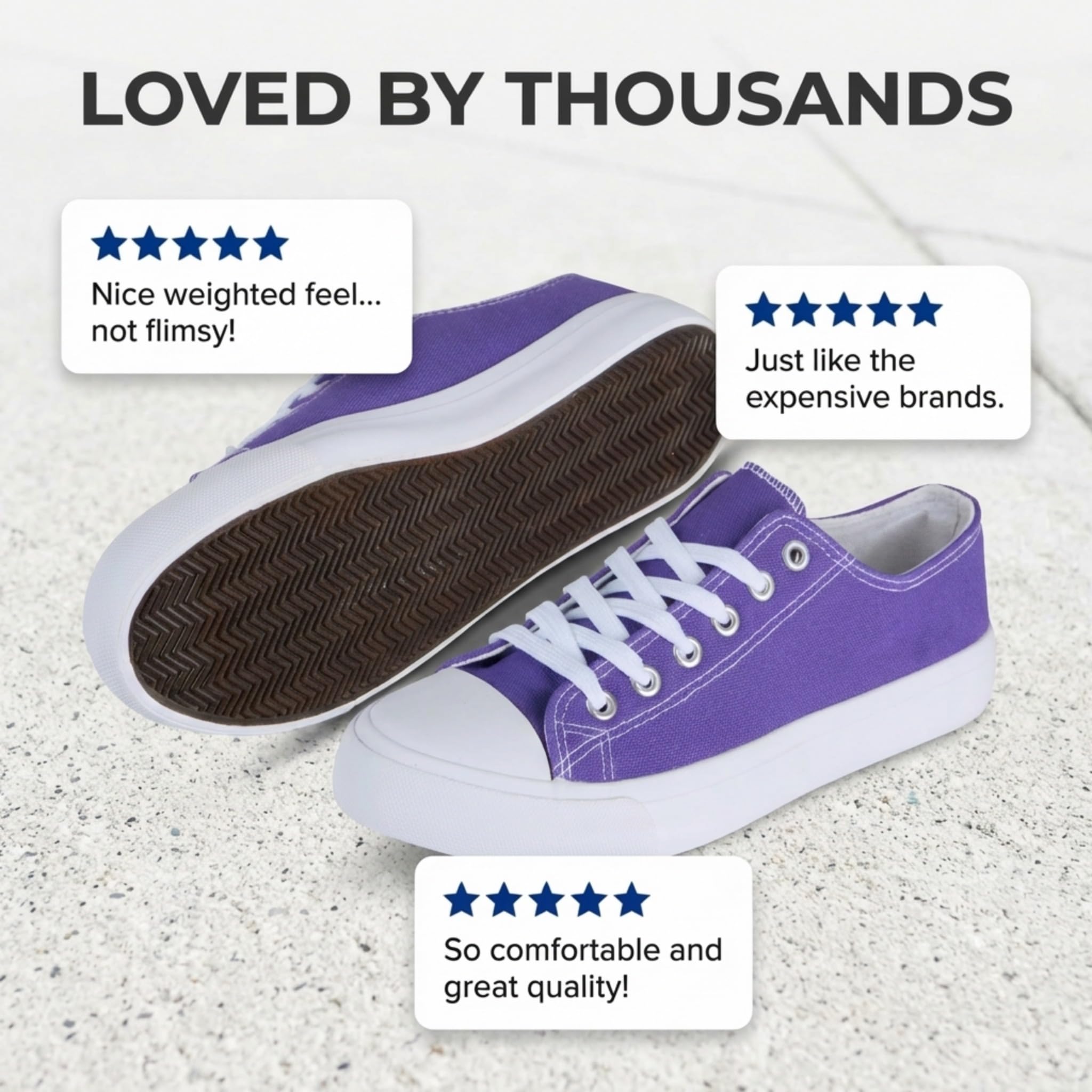 hello basics Canvas Shoes for Women Casual Low Top Women's Fashion Sneakers for Women (Purple, 7)