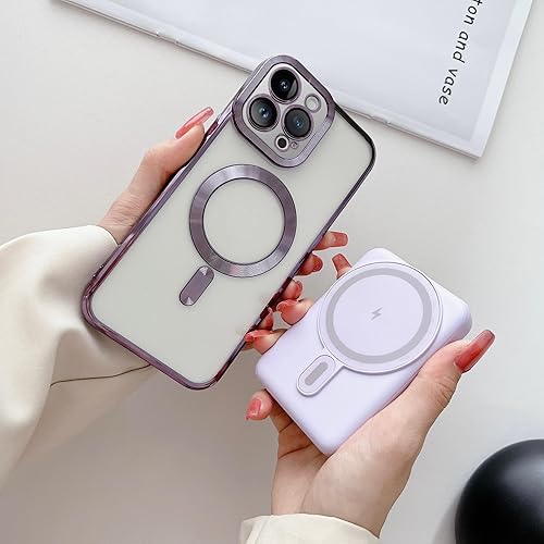 Miniatura 4 de Matallic Magsafe - Funda transparente brillante para iPhone 11 Pro con protección completa de la cámara chapada fuerte atracción magnética, funda