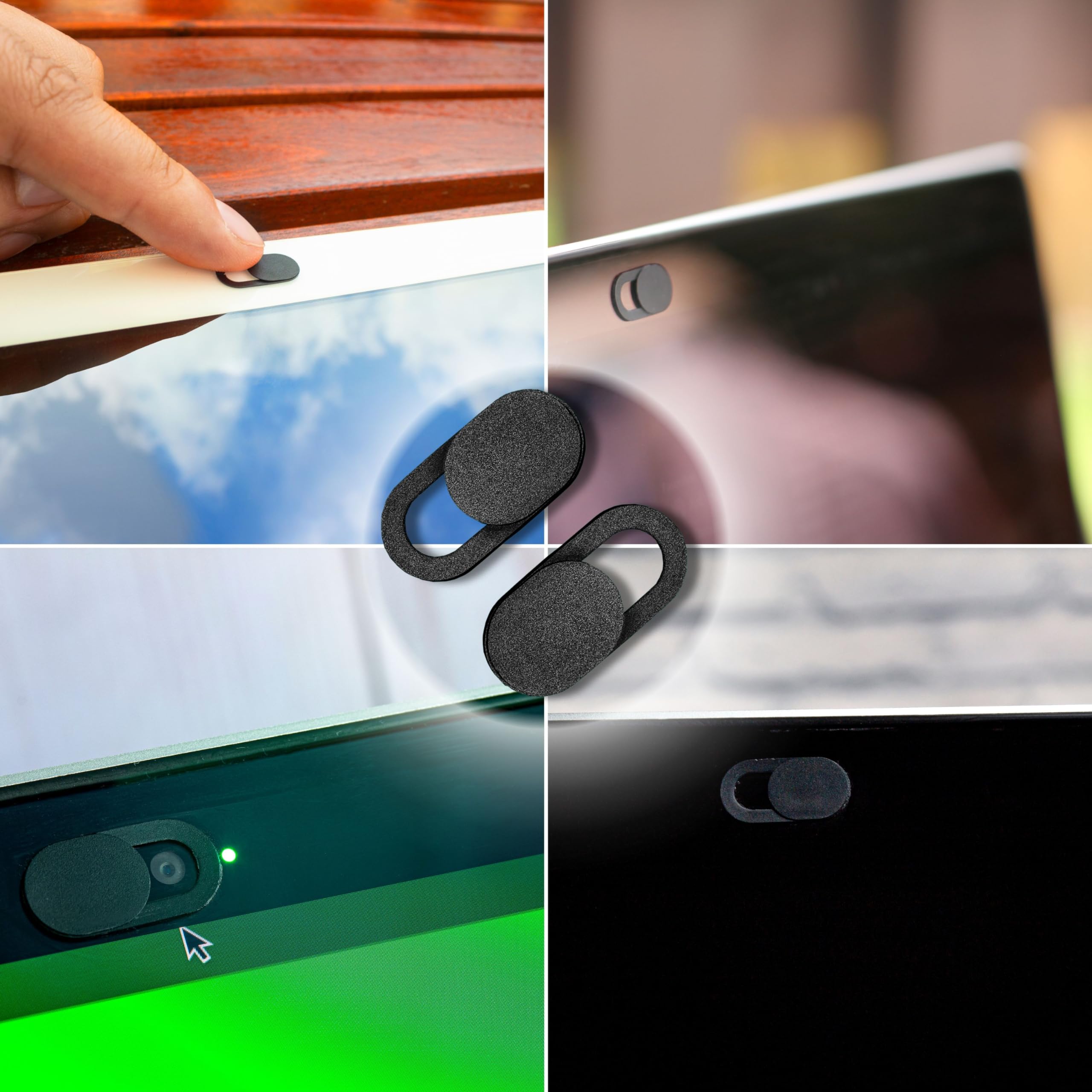 NOITAF Copri webcam 4 pezzi per i tuoi accessori, con webcam cover puoi stare tranquillo di non essere visto mentre usi lo smartphone, ipad o laptop