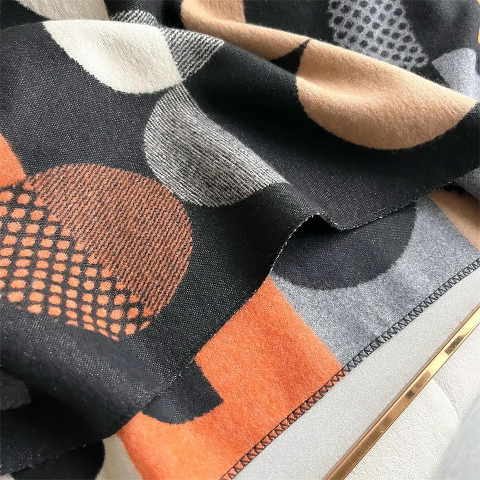 Bufanda de Mujer Estilos geométricos de Moda Bufanda de Invierno para Mujer Bufanda Gruesa de Cachemira Chal cálido para Mujer Pañuelo Hijab para el Cuello