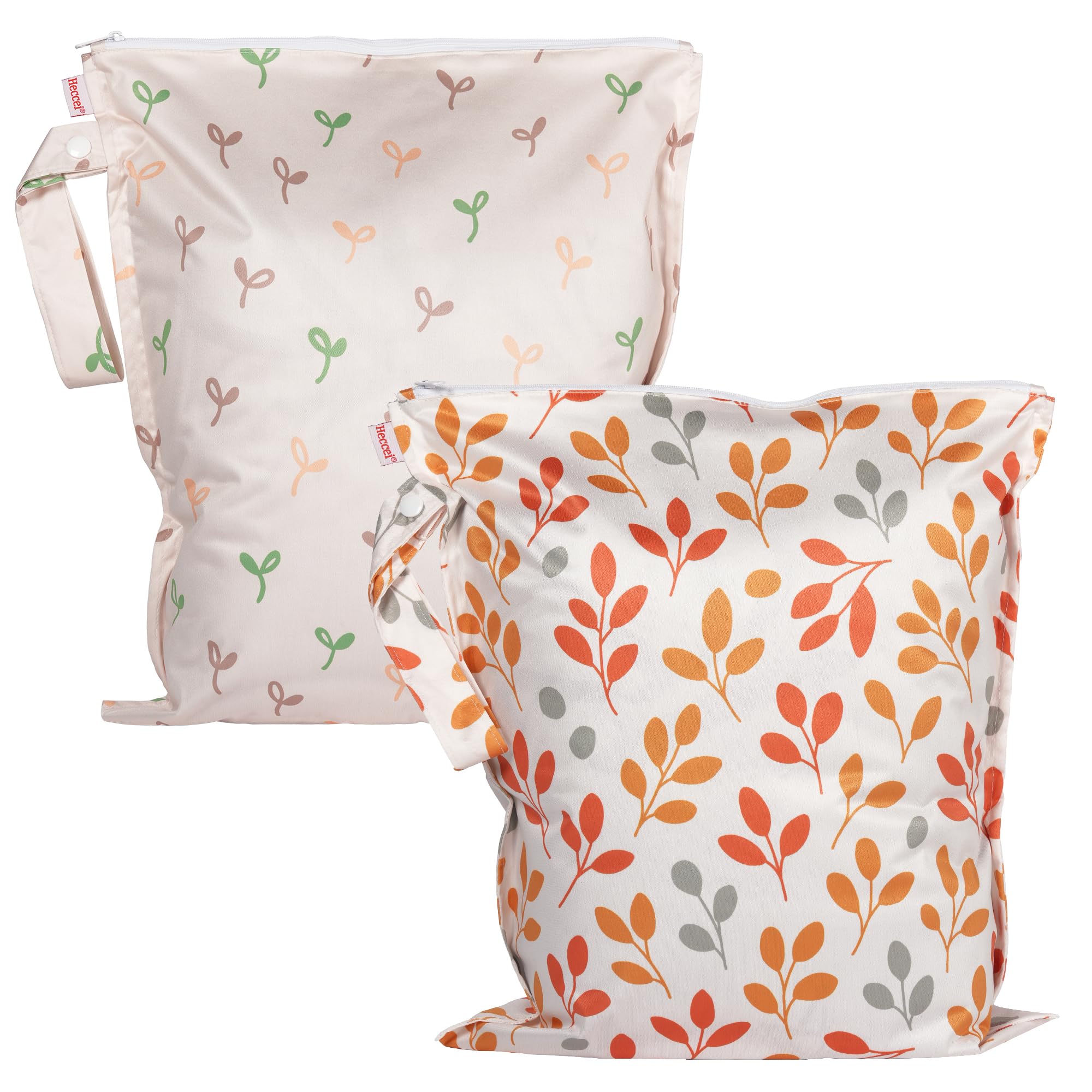 HECCEI Wet Bag Set 2 Stück - Praktische Nasstaschen für Baby Stoffwindeln, Kindergarten & Schwimmsachen wasserdichte Dry Bag Personalisiert für Reisen Unterwegs