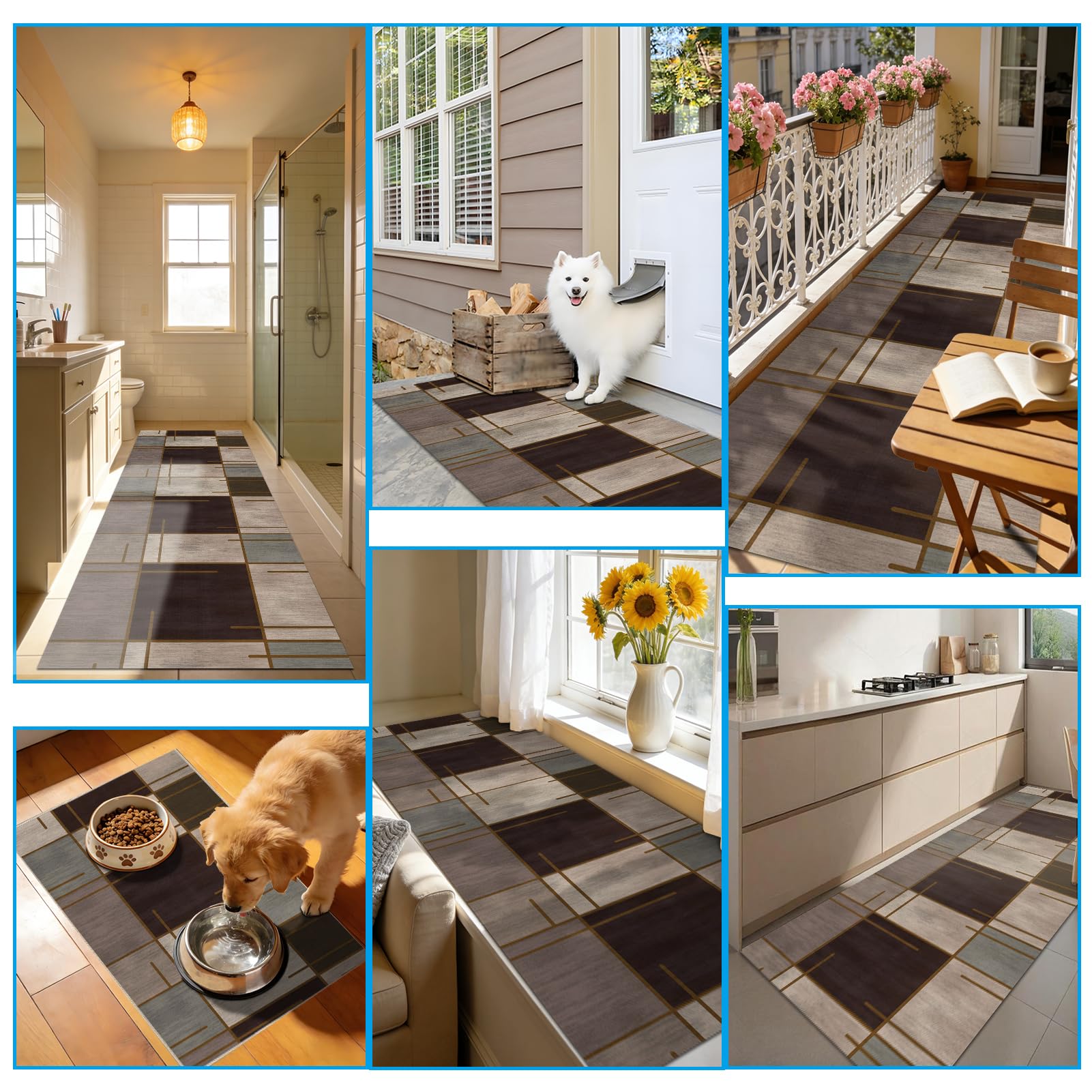 Tapis de Couloir Long, Tapis pour Cuisine Devant évier 60 x 400 cm