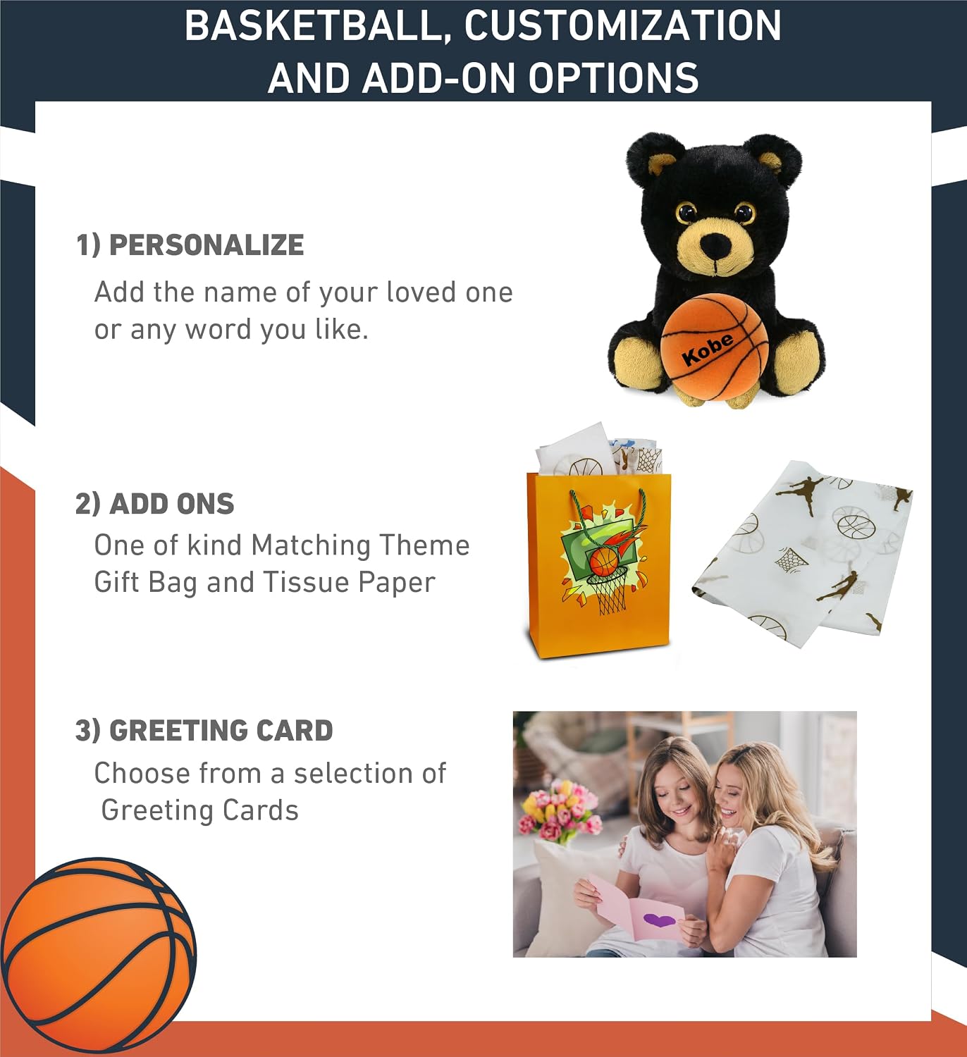 DolliBu Big Eye Black Bear Stuffed Animal with Basketball Plush - Soft Huggable Black Bear, Adorable Playtime Plush Toy, Cute Wildlife Gift, Personalized Doll Animal Toy for Kids, Adults - 6.5 Inches