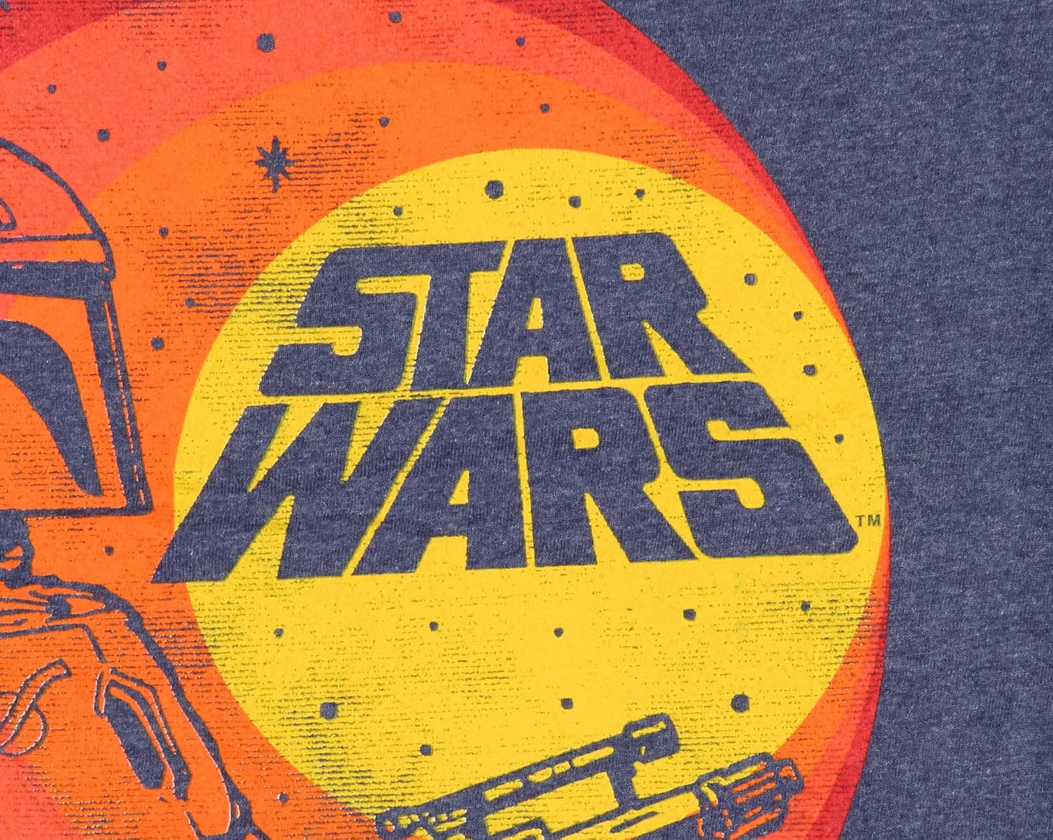 Star Wars Mens' Boba Fett Outline On A Circular Sunset Gradient T-Shirt