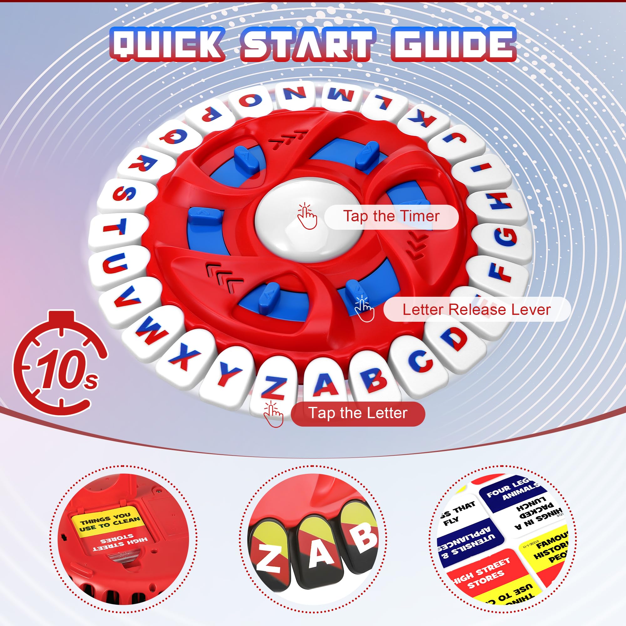Kssvzz Family Board Game For 2-8 Players, Quick Thinking Letter Press Game with Timer, Fun Categories Think Games for Adults Kids - Image 3