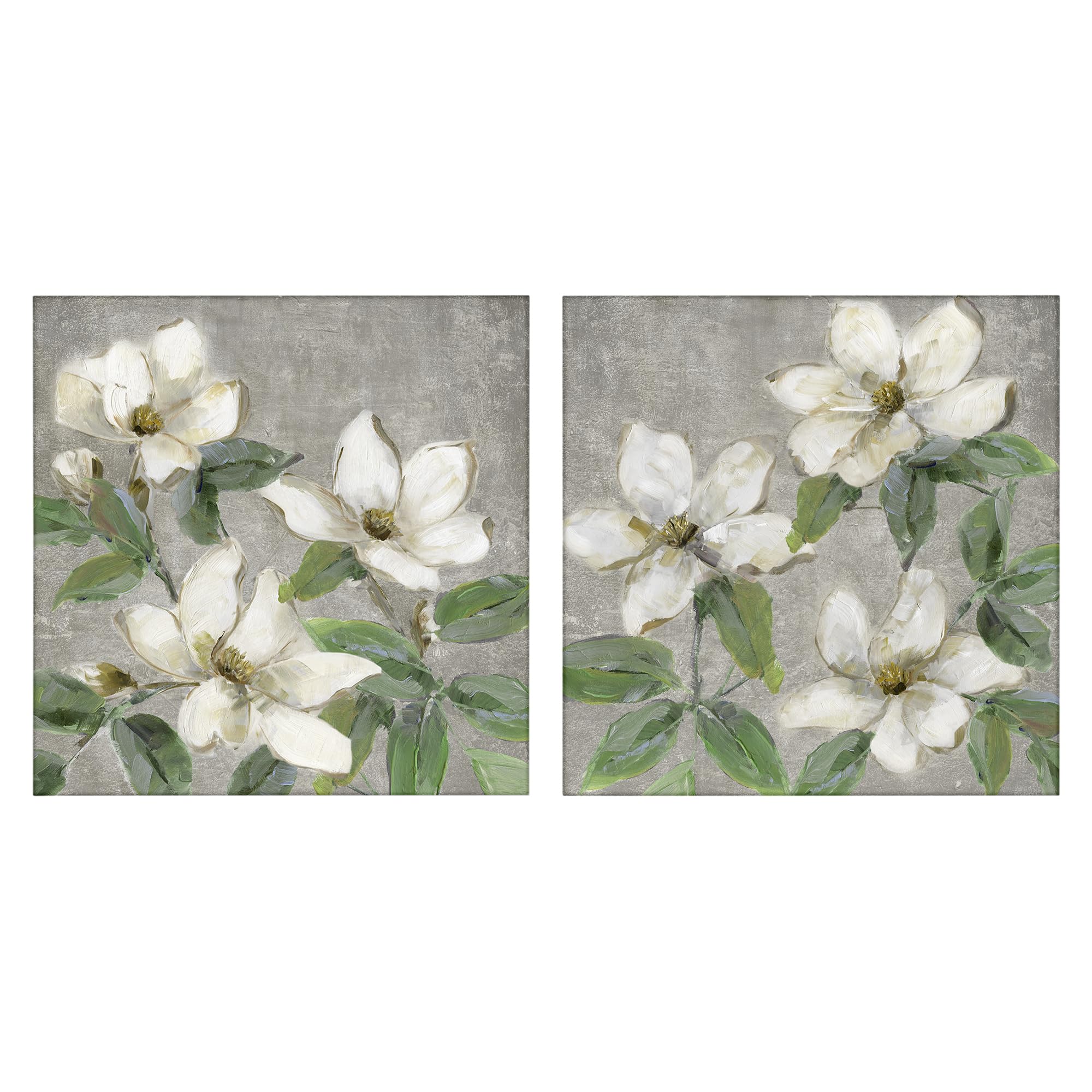 Stupell Industries Ivory Magnolia Blossom Serenity Blooming Ivory Magnolias, 17 X 17 Inch Canvas Wall Art Set